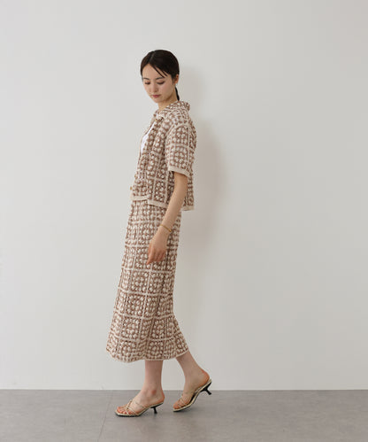 【SALE】クロシェニットジャケット[ J by blue ]