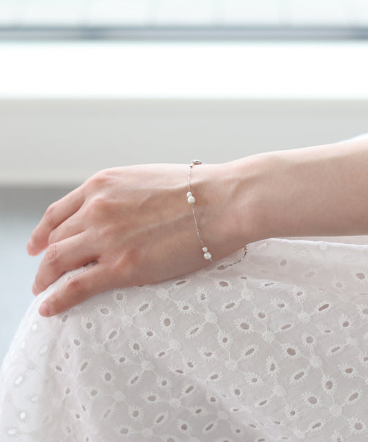 【早割5％OFF】パールステーションブレスレット / ニッケルフリー【メール便】
