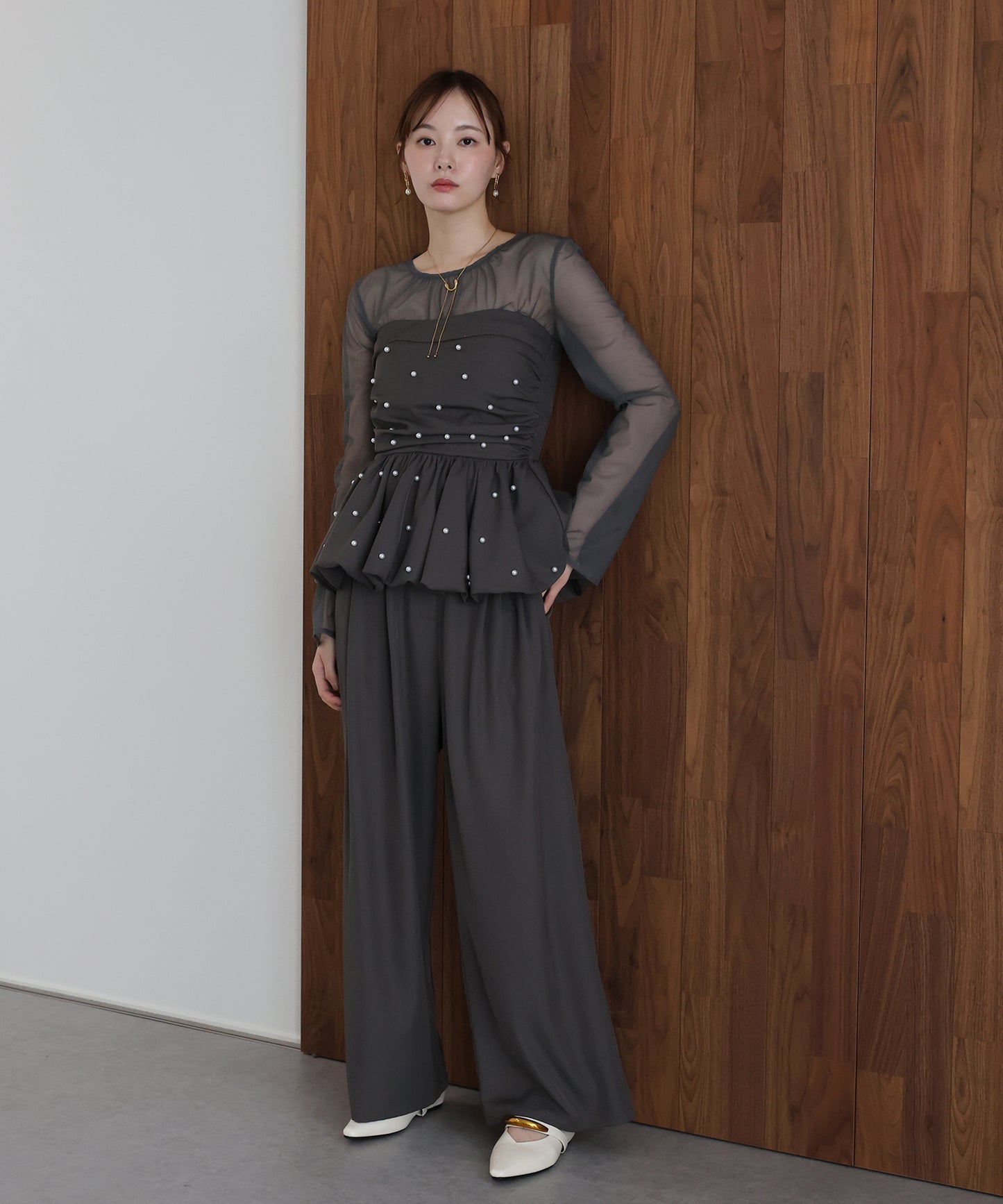 【早割5％OFF】パールバルーンビスチェパンツドレス