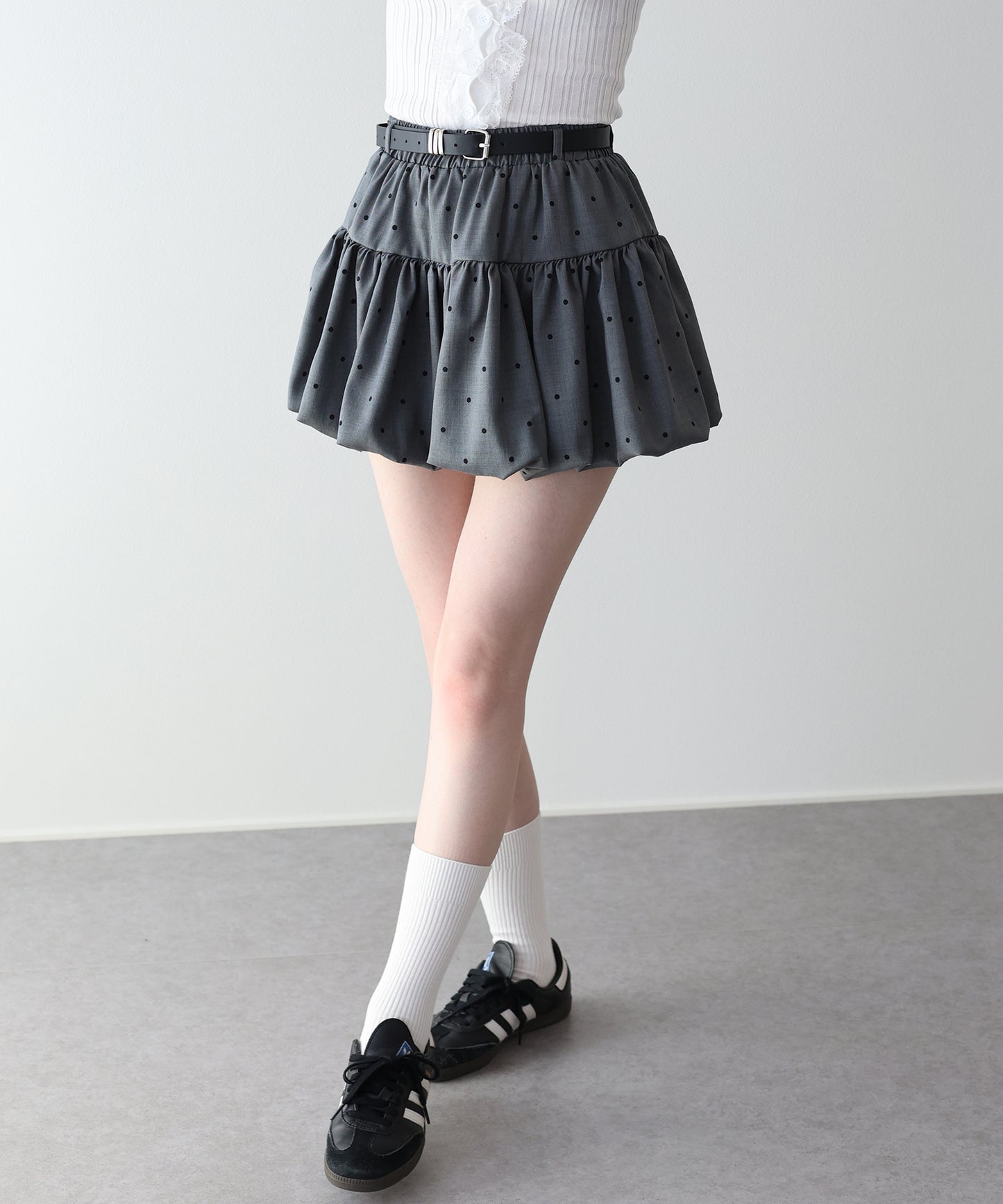 【早割5％OFF】ドットバルーンミニスカート