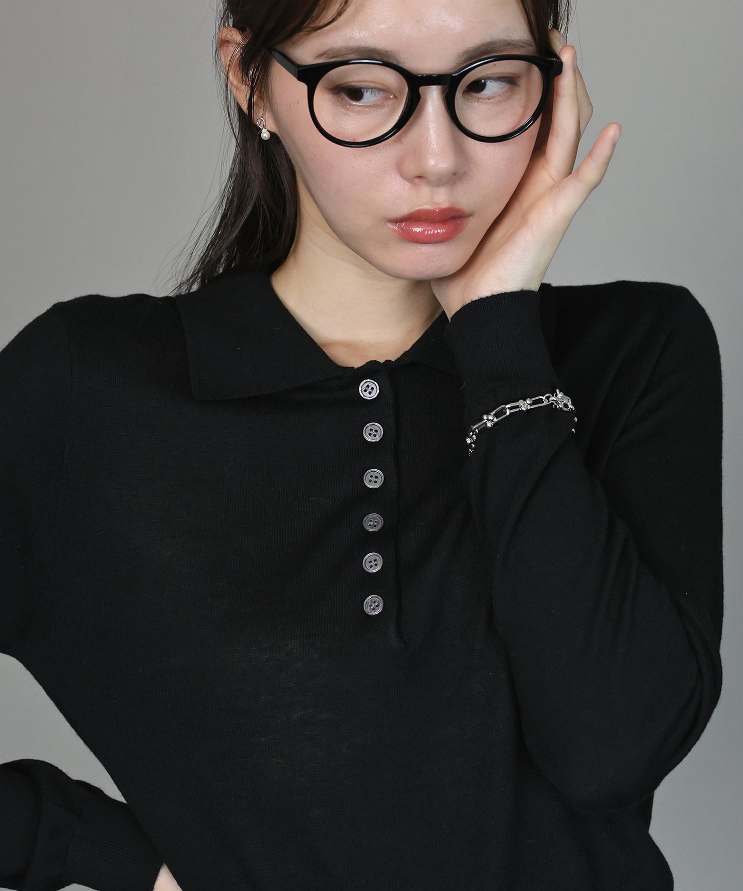【早割5％OFF】[J by blue]ウール混ポロ襟ニット