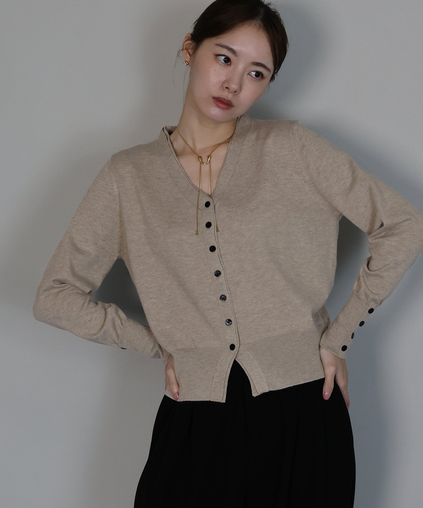 フェイクレイヤードニットカーディガン[ J by blue ]