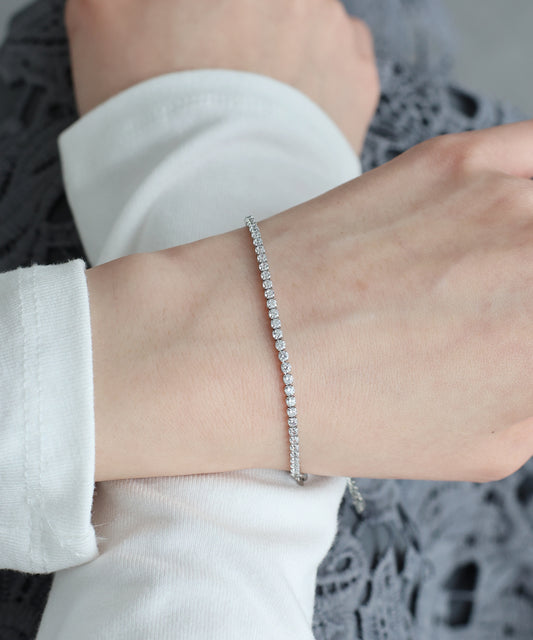 【早割5％OFF】ジルコニアテニスブレスレット / サージカルステンレス【ネコポス】