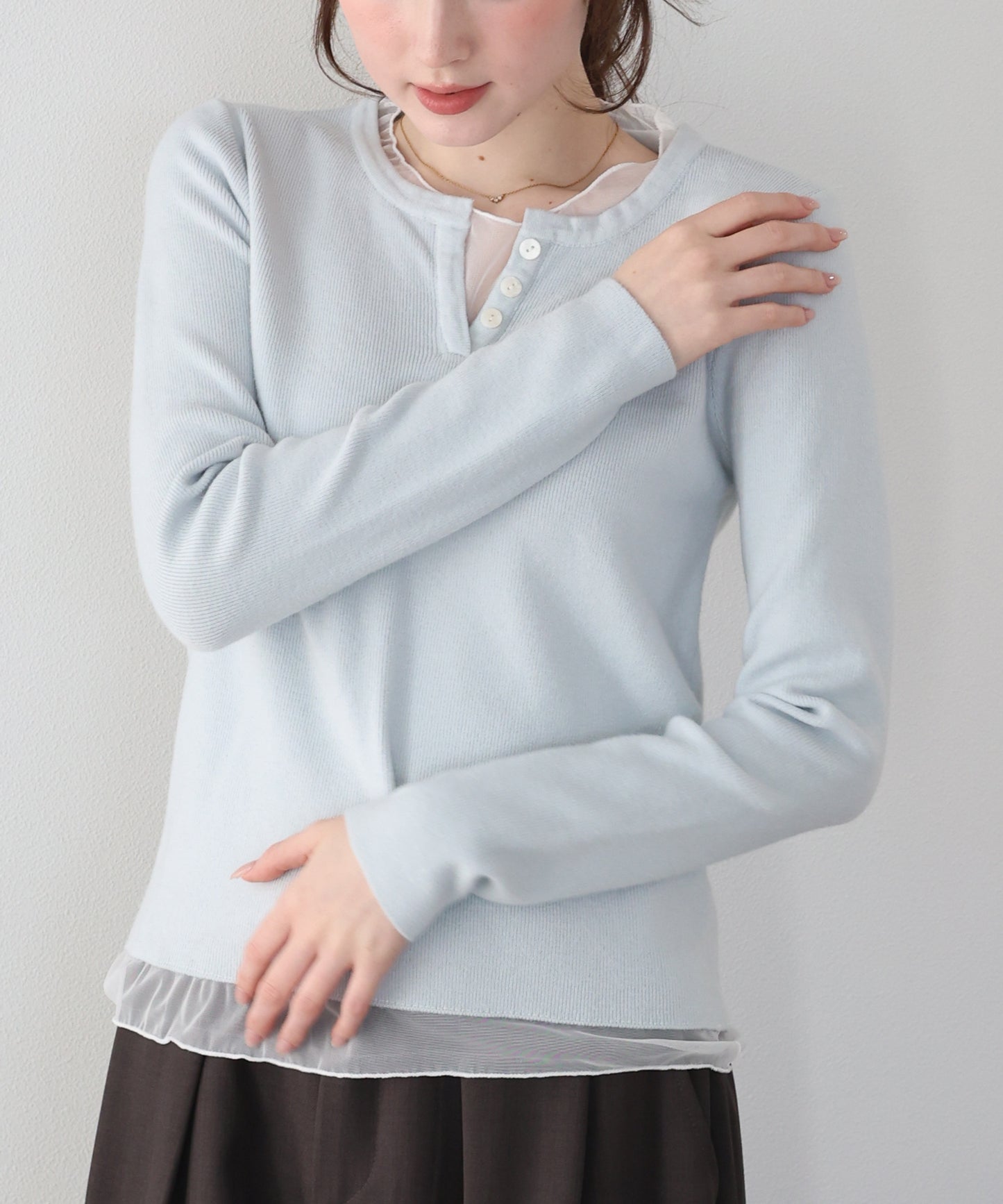 【早割5％OFF】シアードッキングヘンリーネックニット