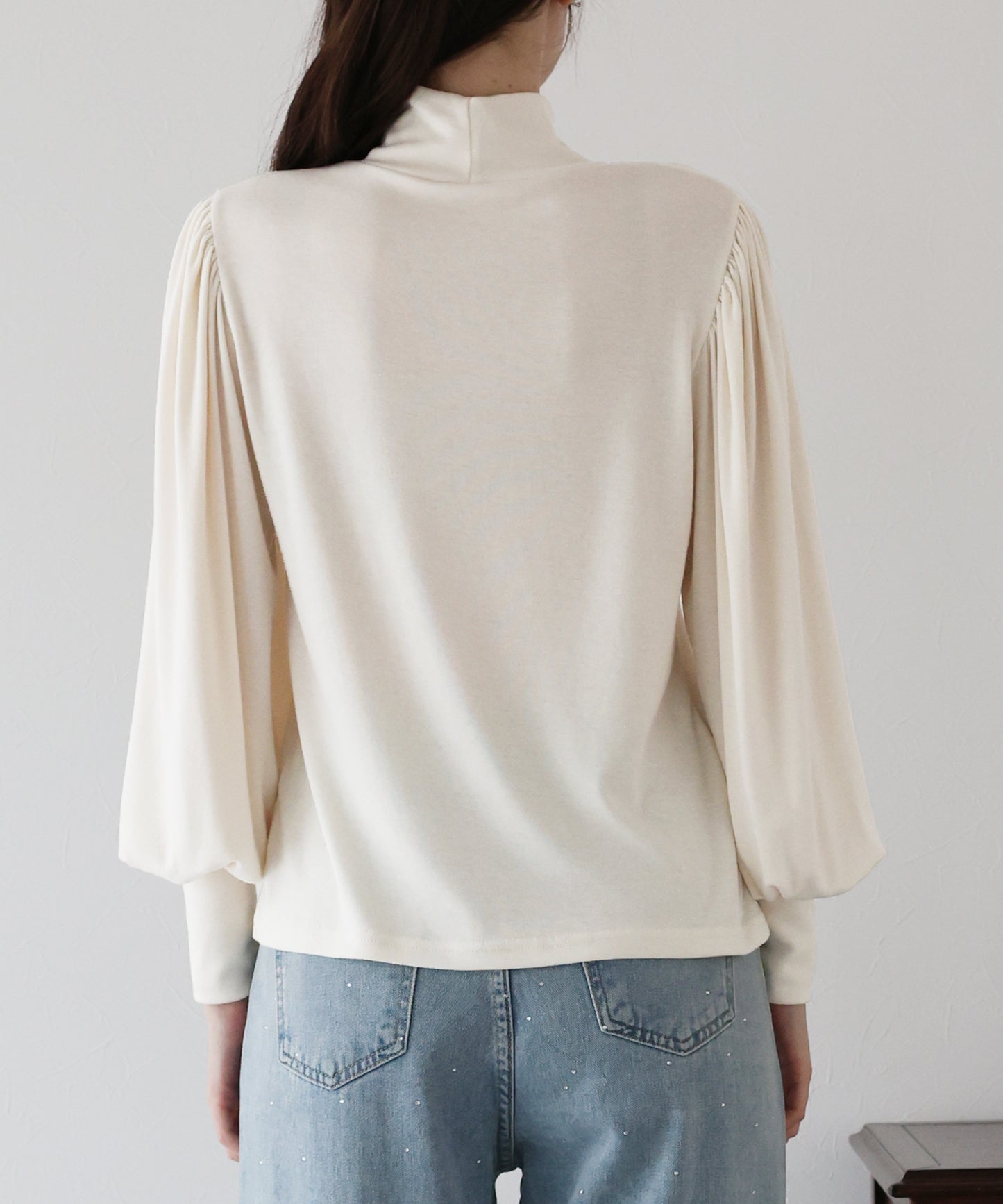 パフスリーブハイネックカットソー【ネコポス】