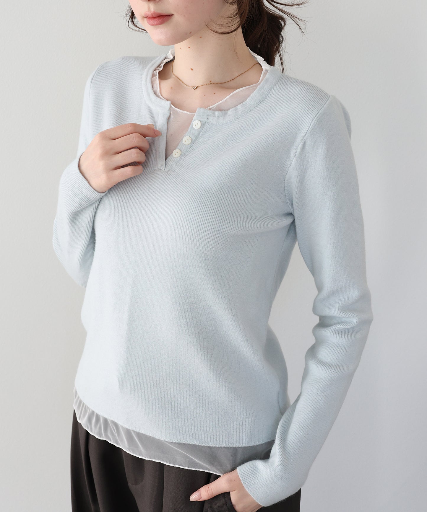 【早割5％OFF】シアードッキングヘンリーネックニット