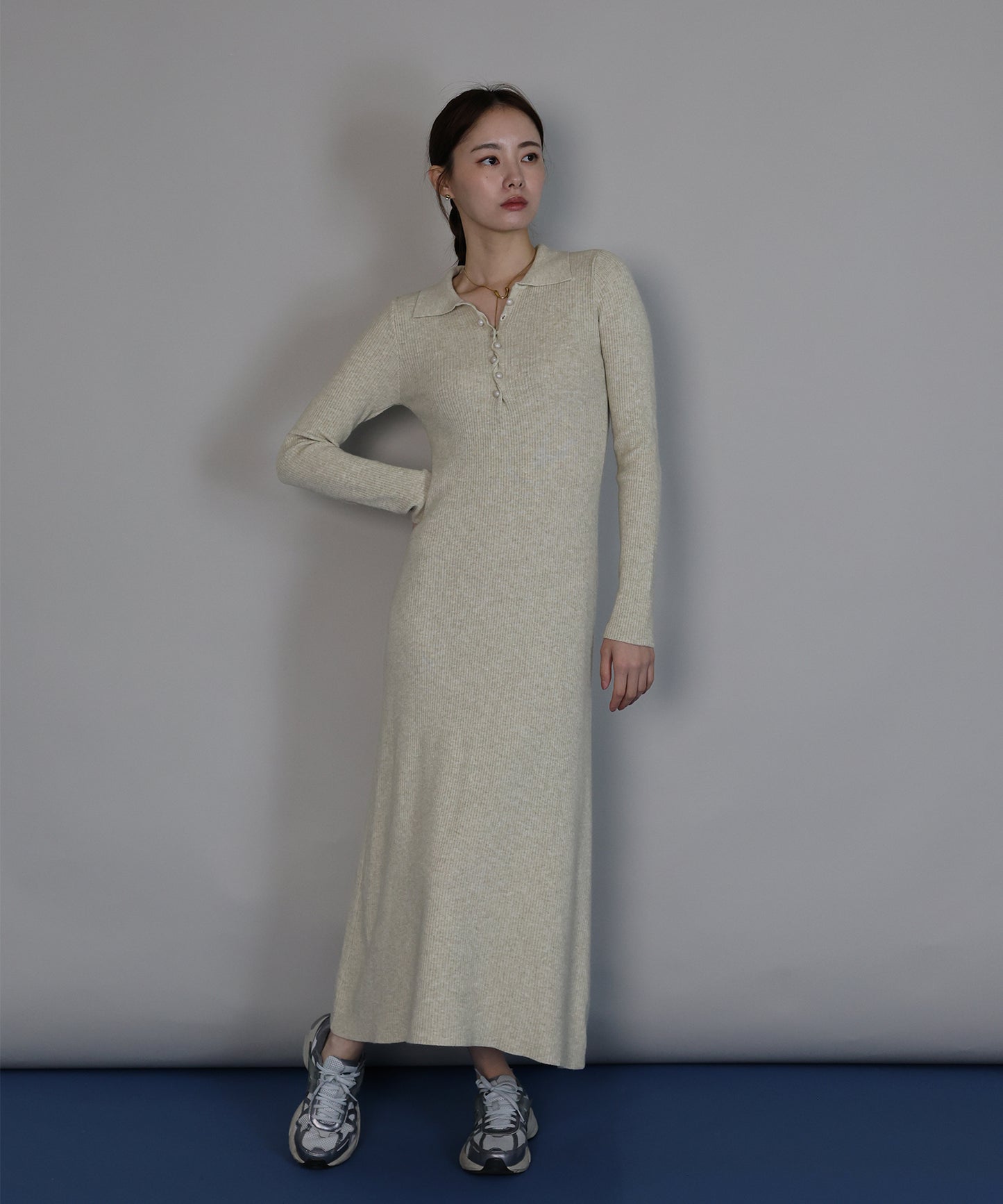 【早割5％OFF】ポロリブニットワンピース[ J by blue ]