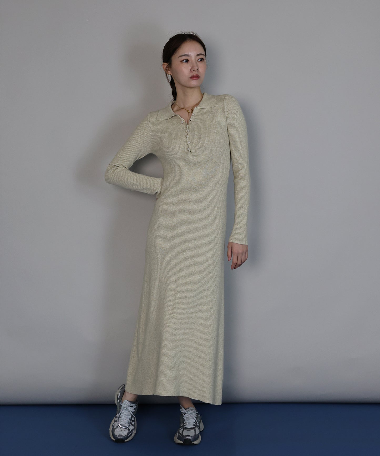 ポロリブニットワンピース[ J by blue ]