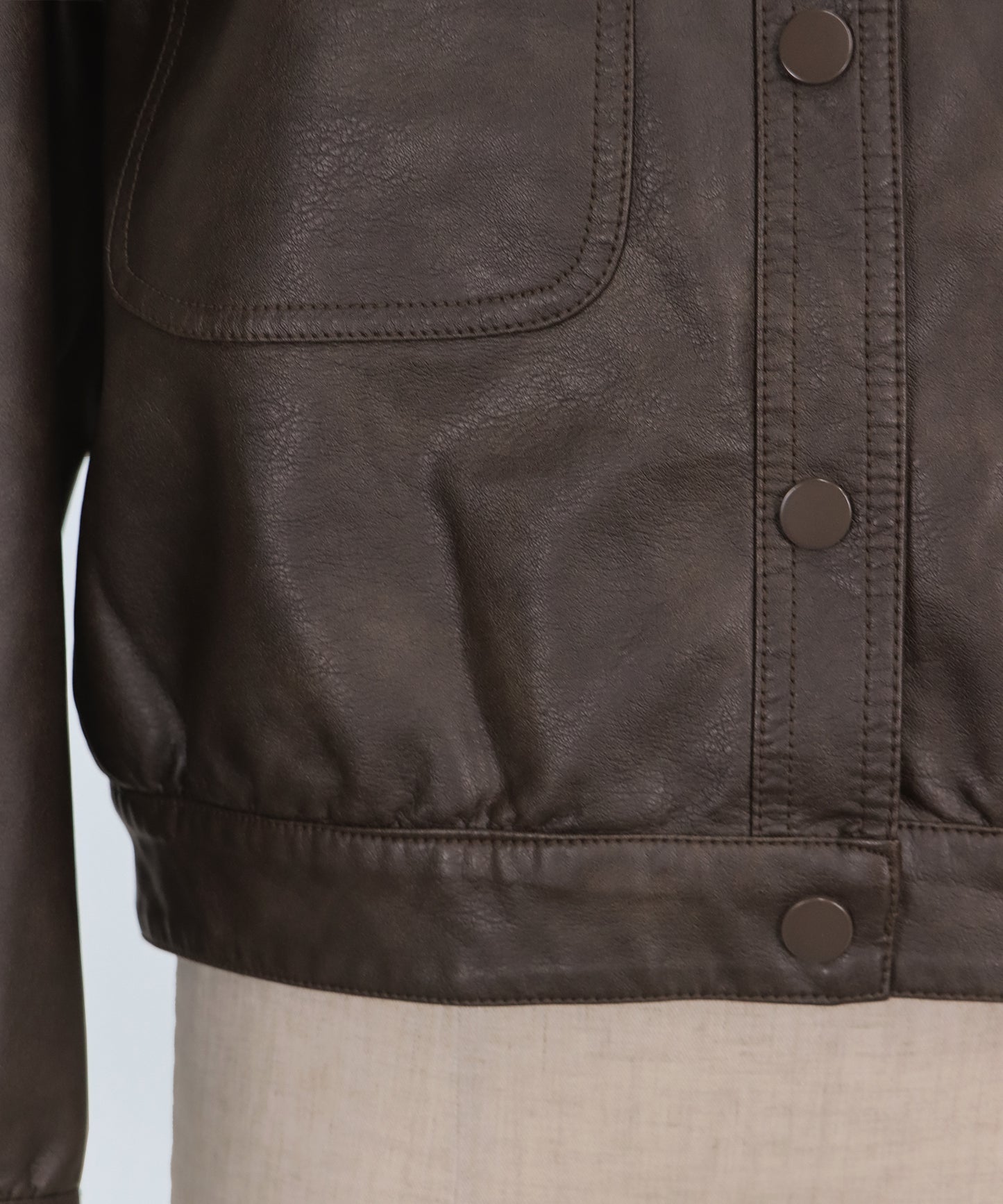 ファー付きフェイクレザーブルゾン