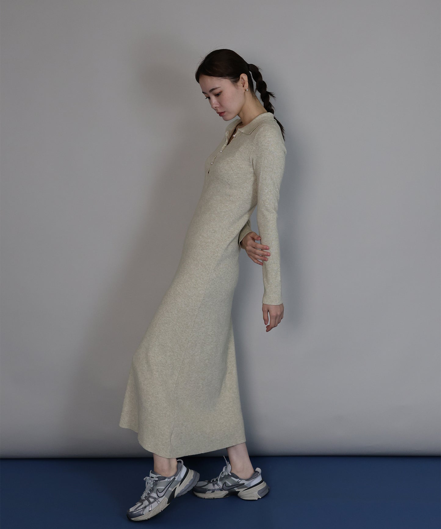 【早割5％OFF】ポロリブニットワンピース[ J by blue ]