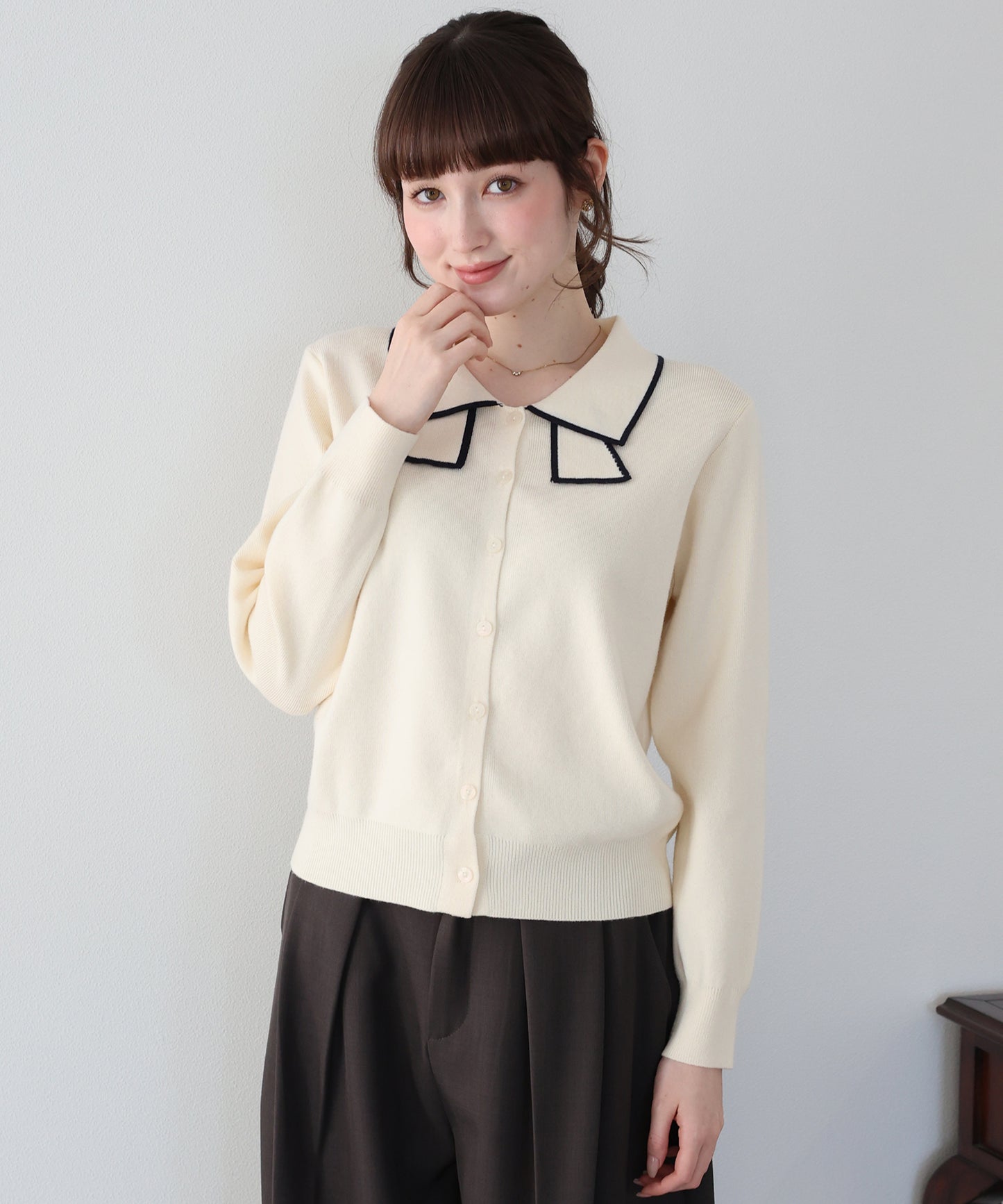 【早割5％OFF】バイカラーリボンニット