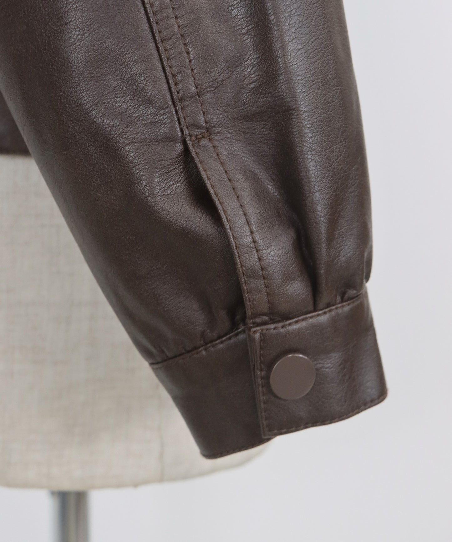 ファー付きフェイクレザーブルゾン