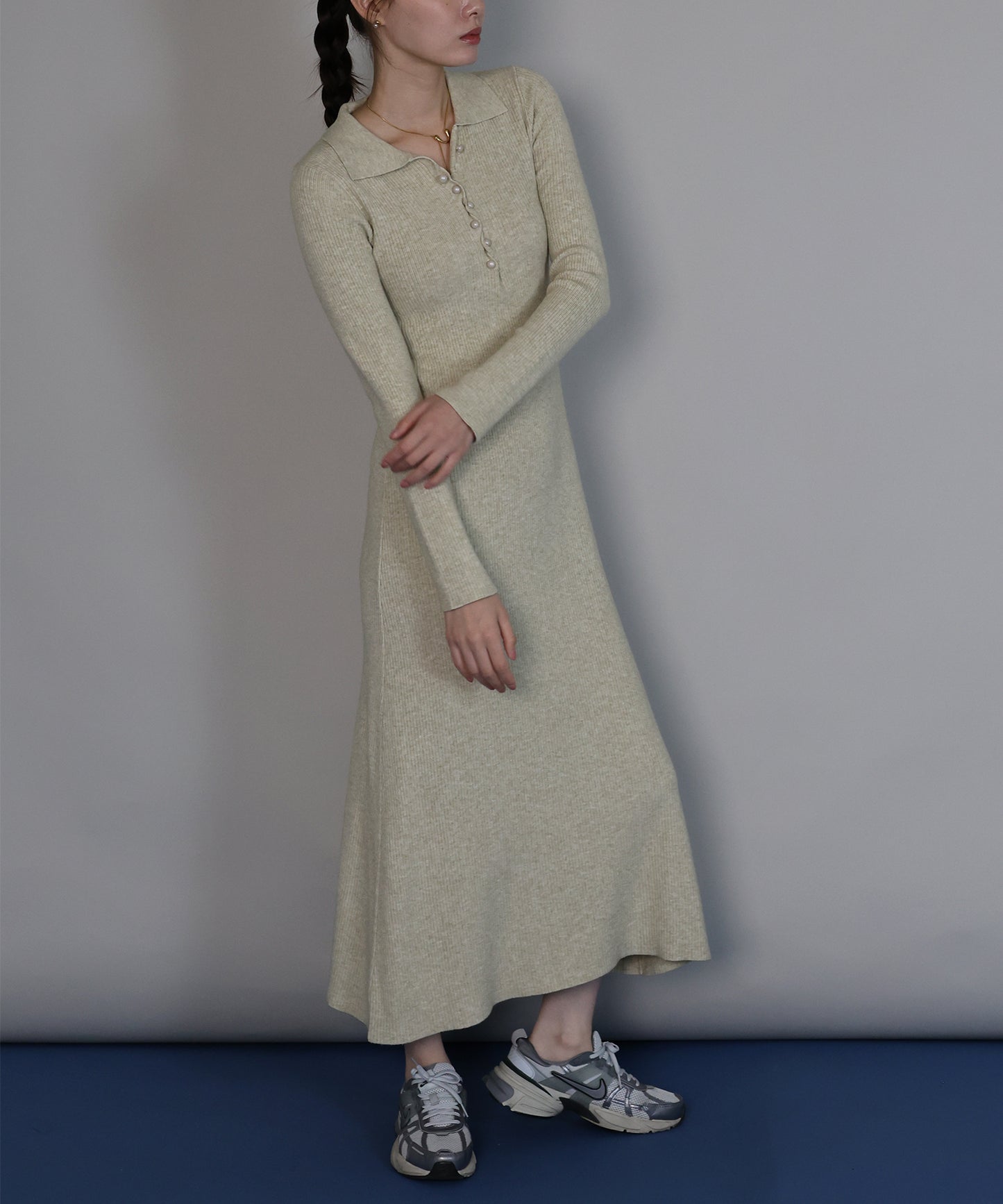 ポロリブニットワンピース[ J by blue ]