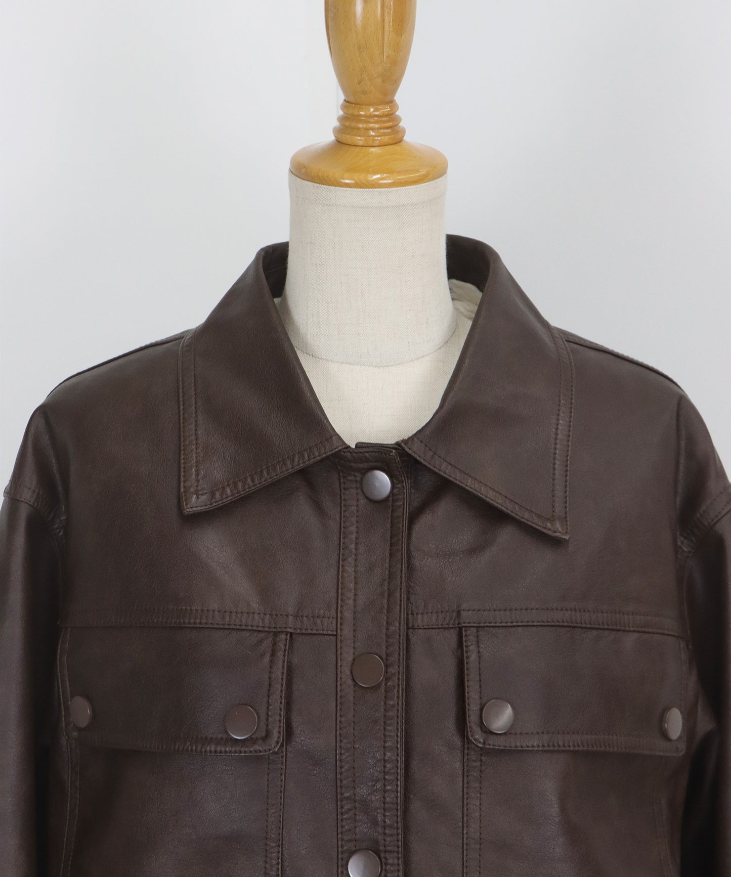 ファー付きフェイクレザーブルゾン