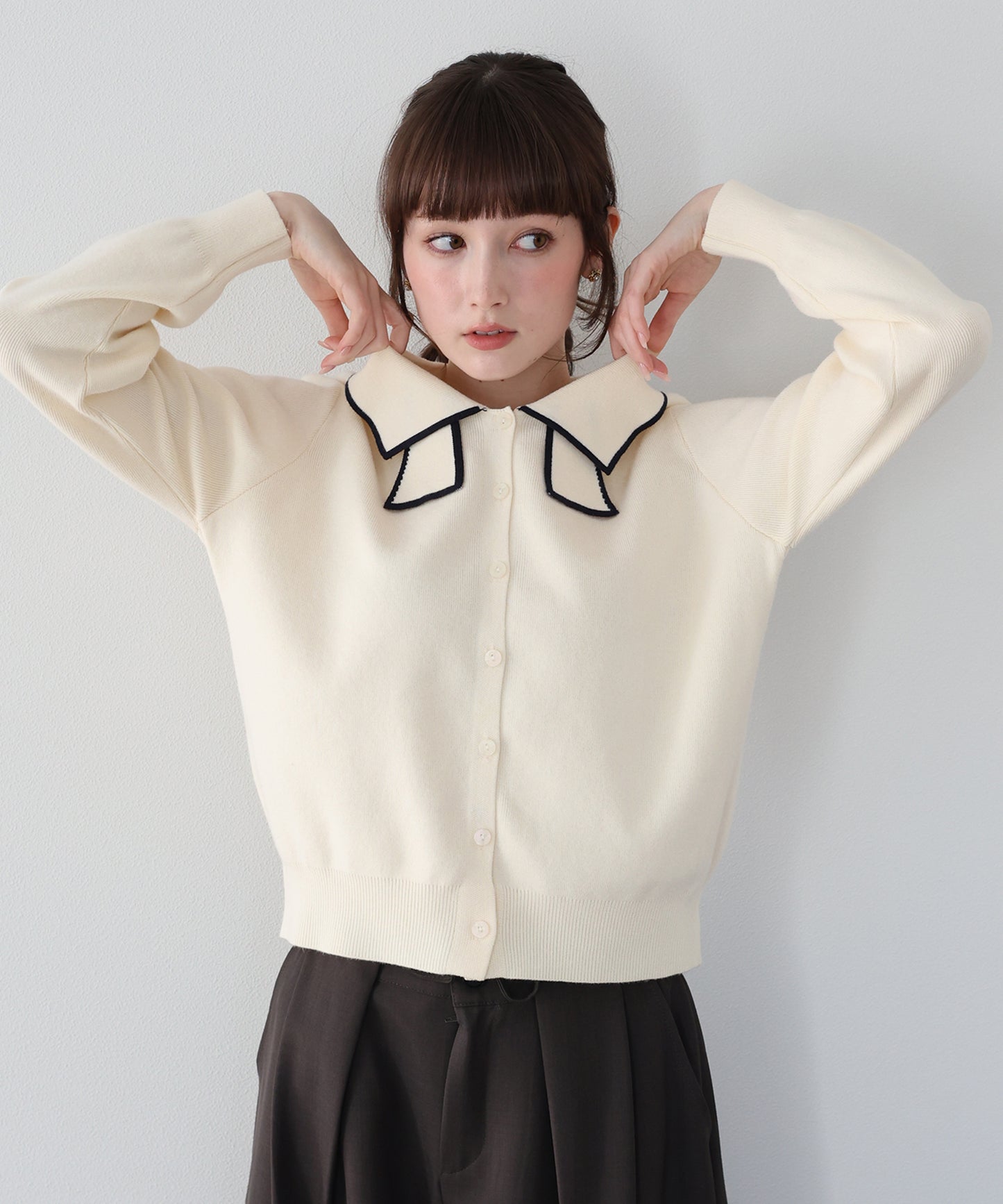 【早割5％OFF】バイカラーリボンニット