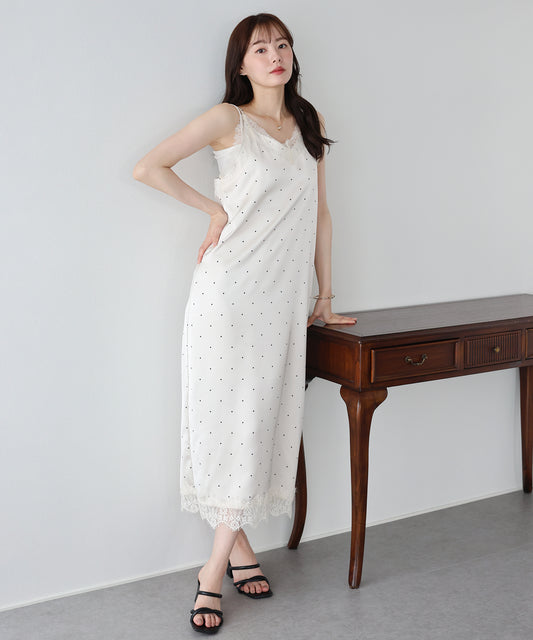 【早割5％OFF】レーストリムキャミワンピース