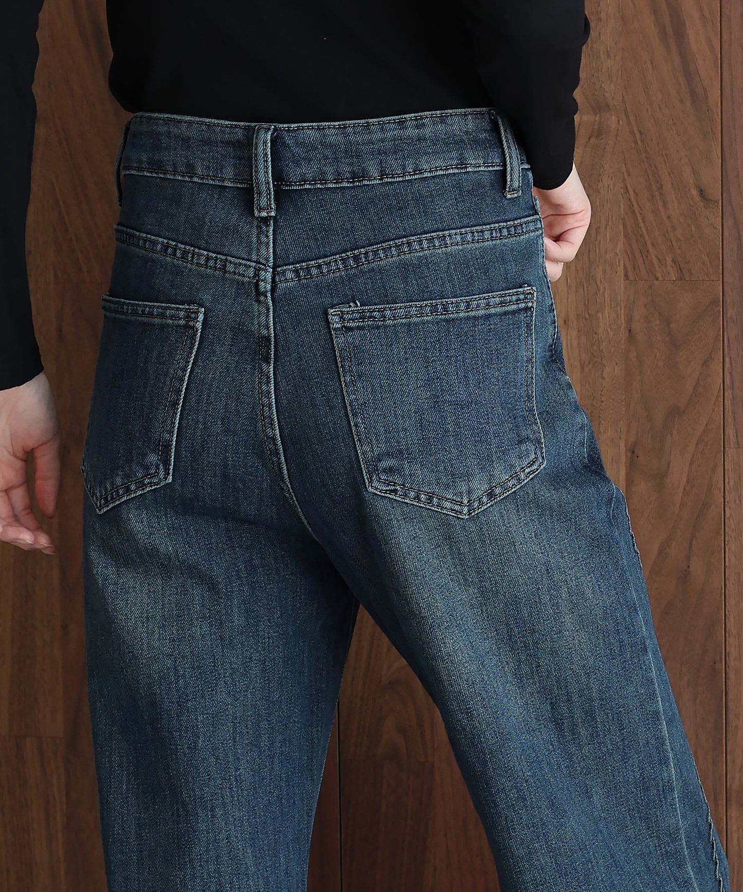 ウェーブラインデニムパンツ