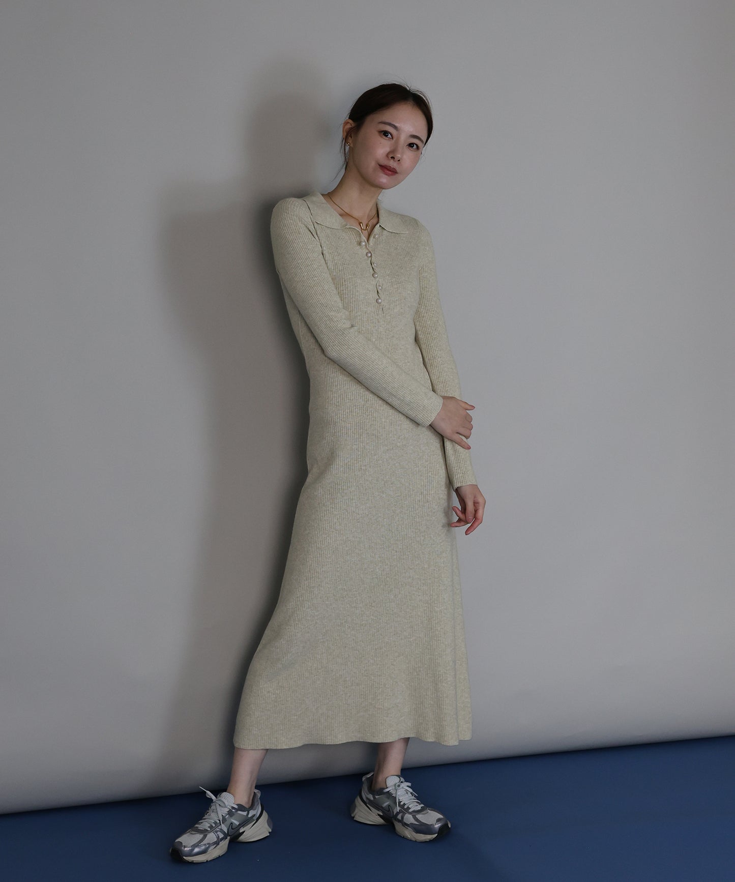 【早割5％OFF】ポロリブニットワンピース[ J by blue ]