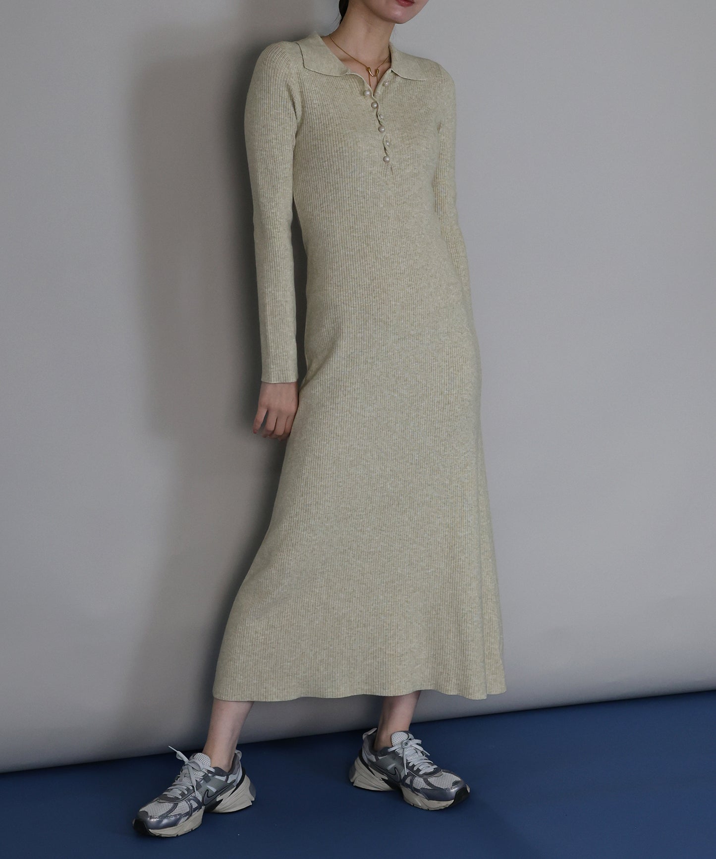 ポロリブニットワンピース[ J by blue ]