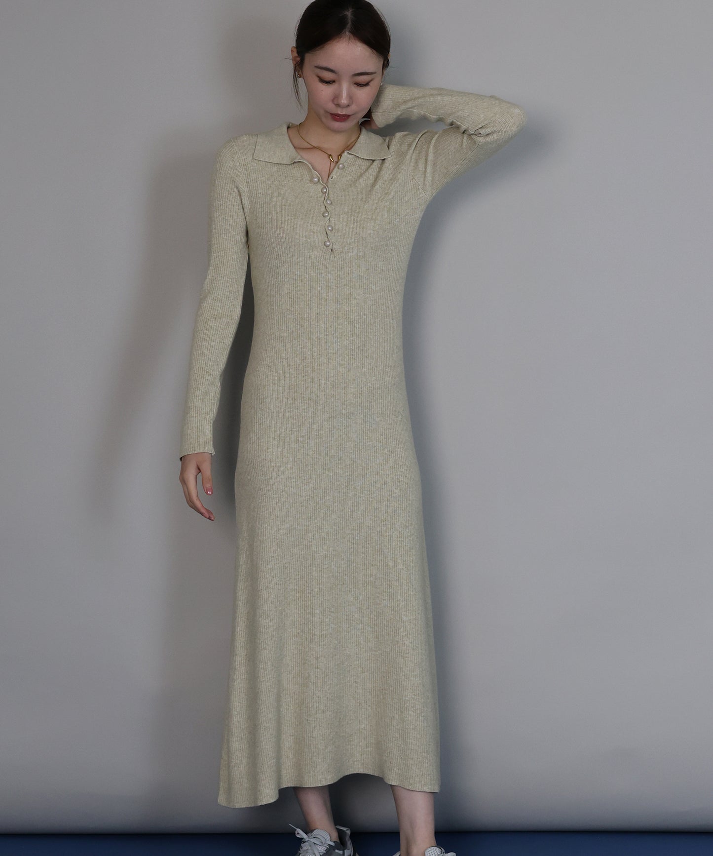 ポロリブニットワンピース[ J by blue ]