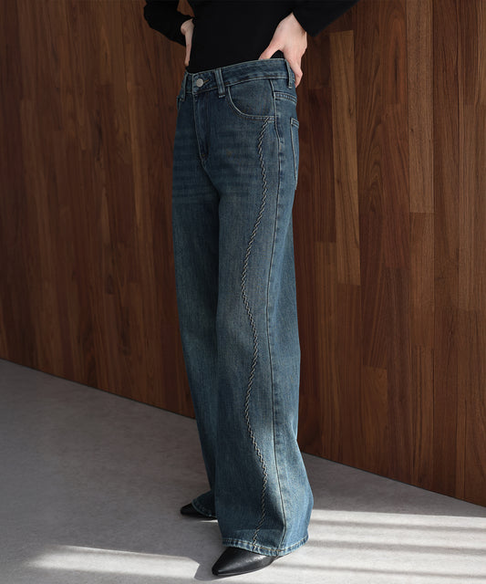 ウェーブラインデニムパンツ