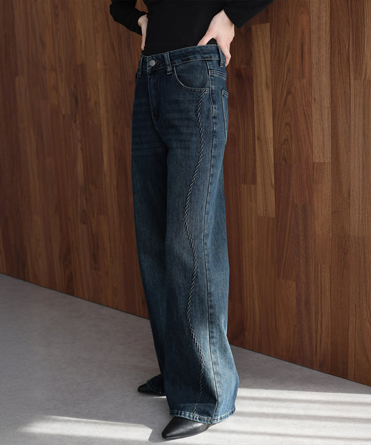 ウェーブラインデニムパンツ