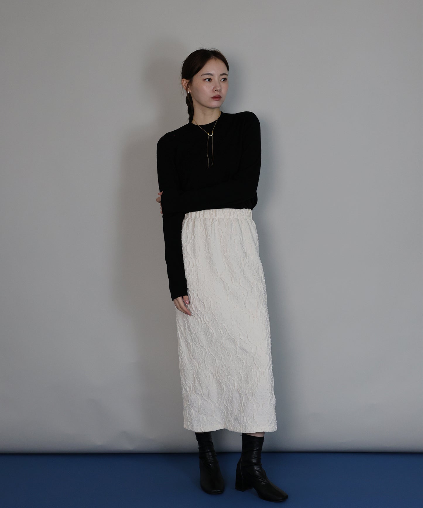 ウール混ホールガーメントニット[ J by blue ]