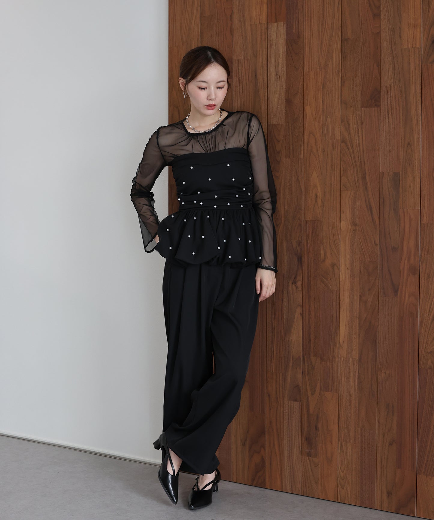 【早割5％OFF】パールバルーンビスチェパンツドレス