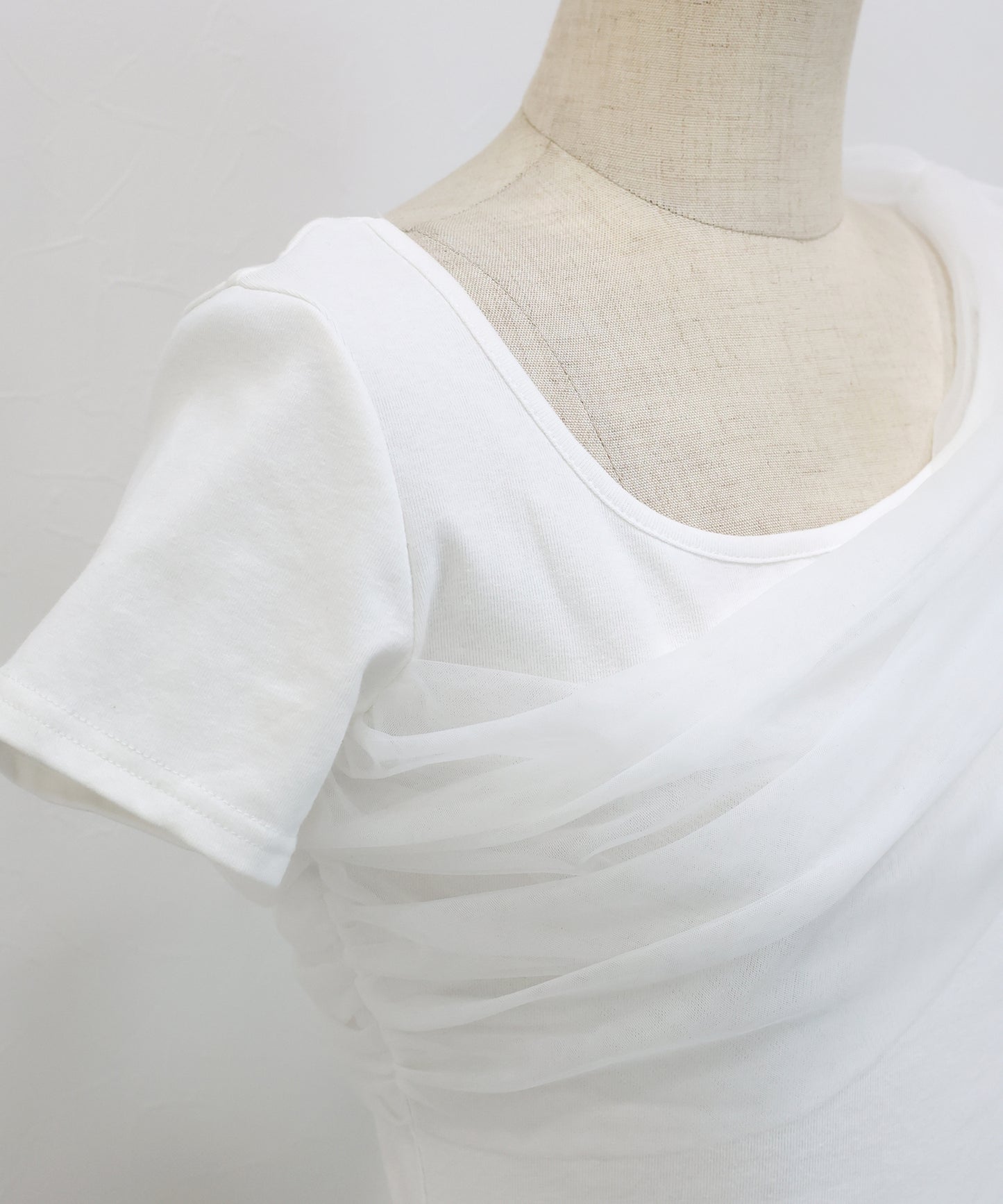 チュールオフショルTシャツ【メール便】