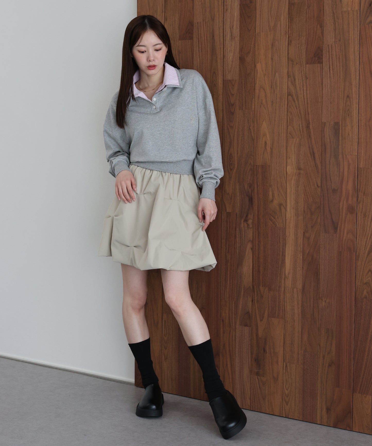 【早割5％OFF】シャツレイヤードスウェット