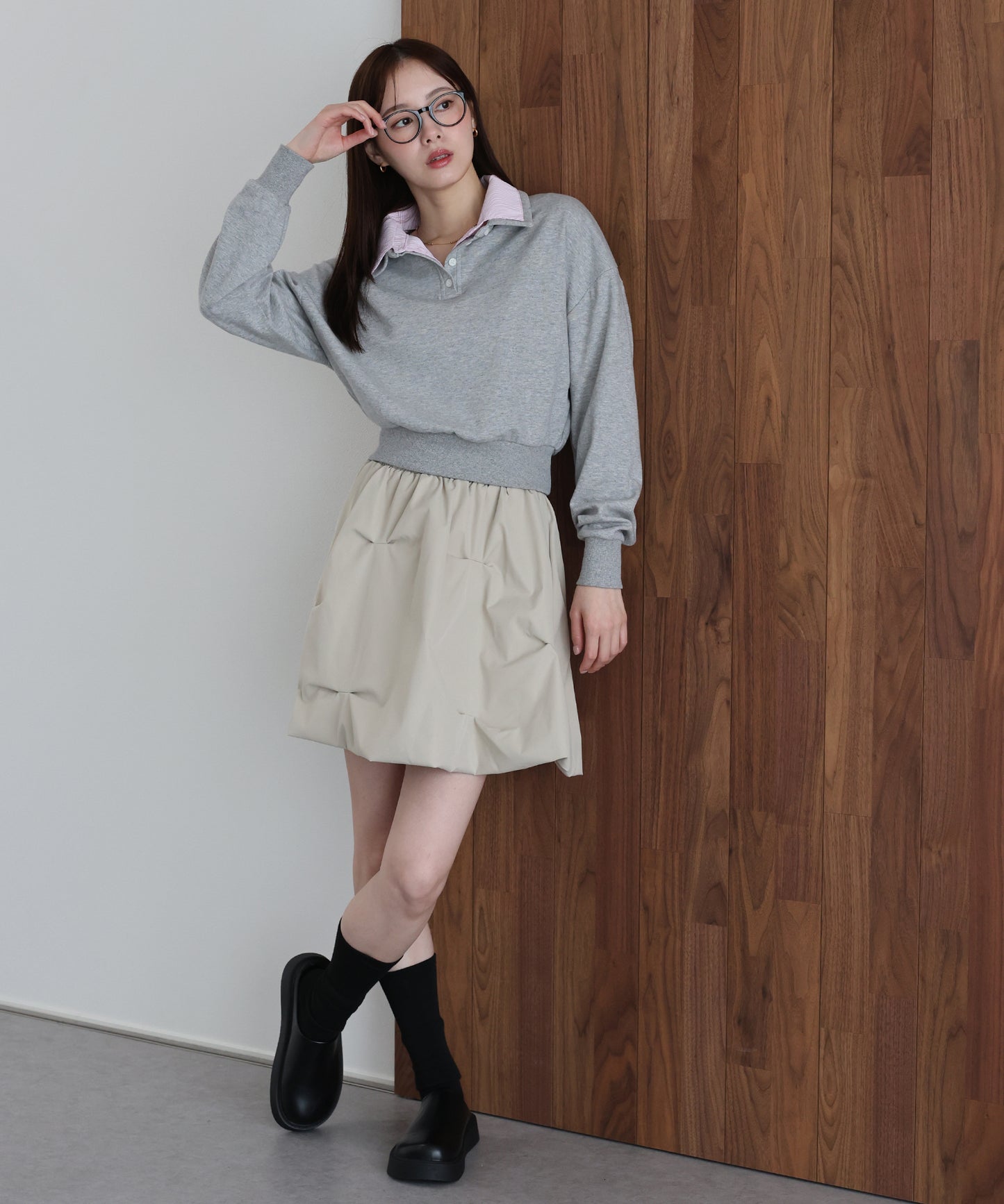 【早割5％OFF】シャツレイヤードスウェット