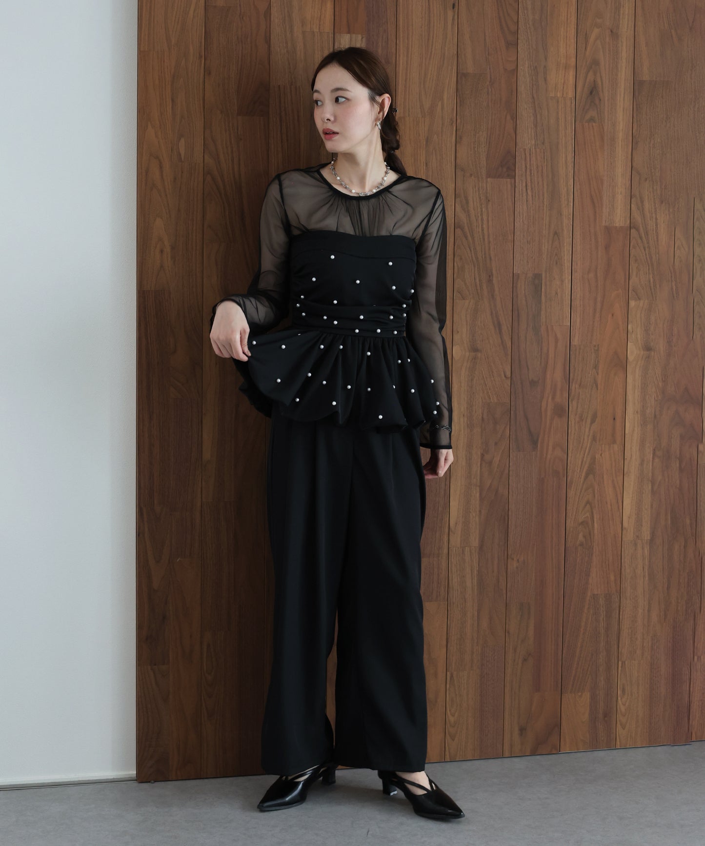 【早割5％OFF】パールバルーンビスチェパンツドレス
