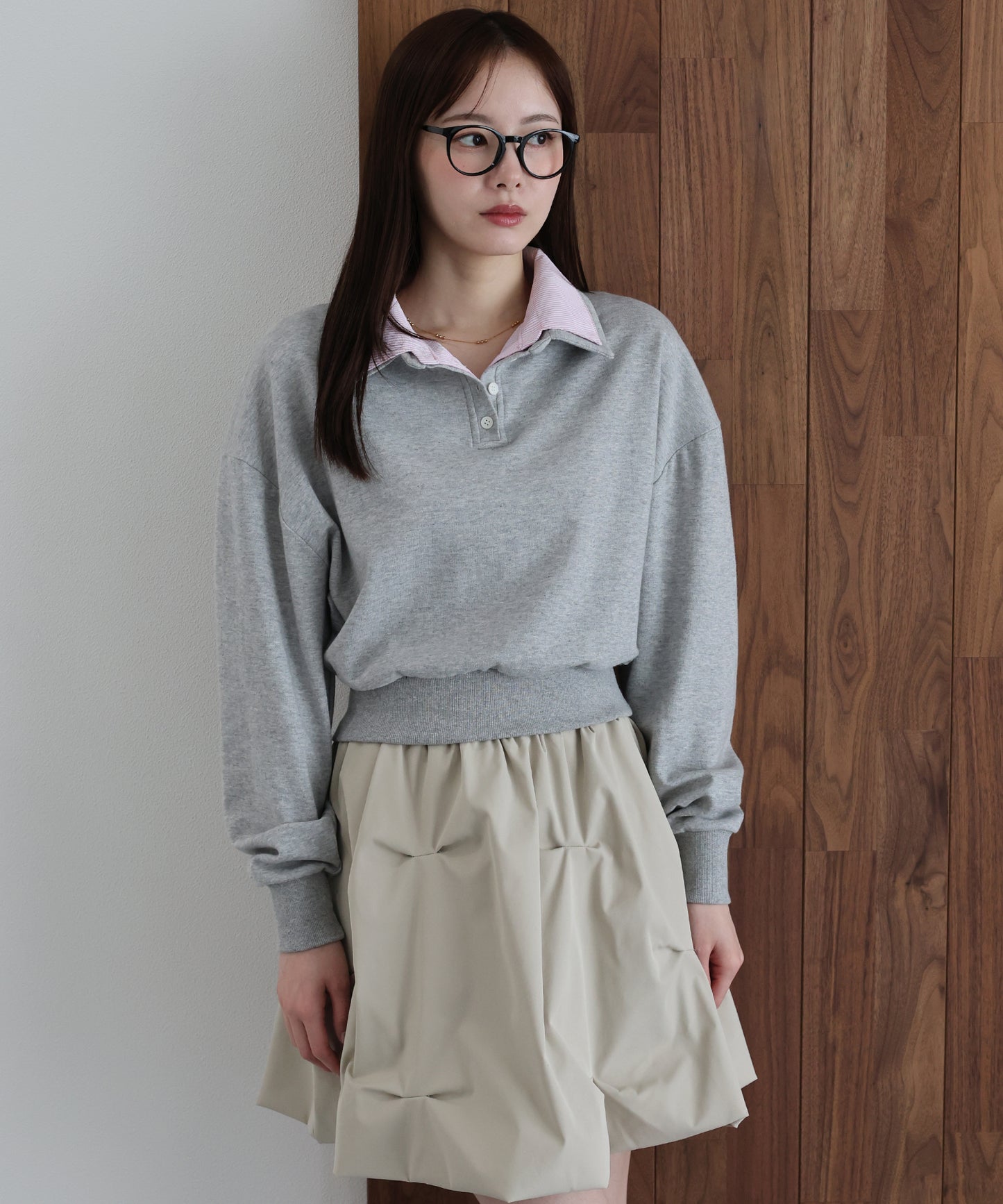 【早割5％OFF】シャツレイヤードスウェット