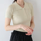 【SALE】半袖ポロリブニット