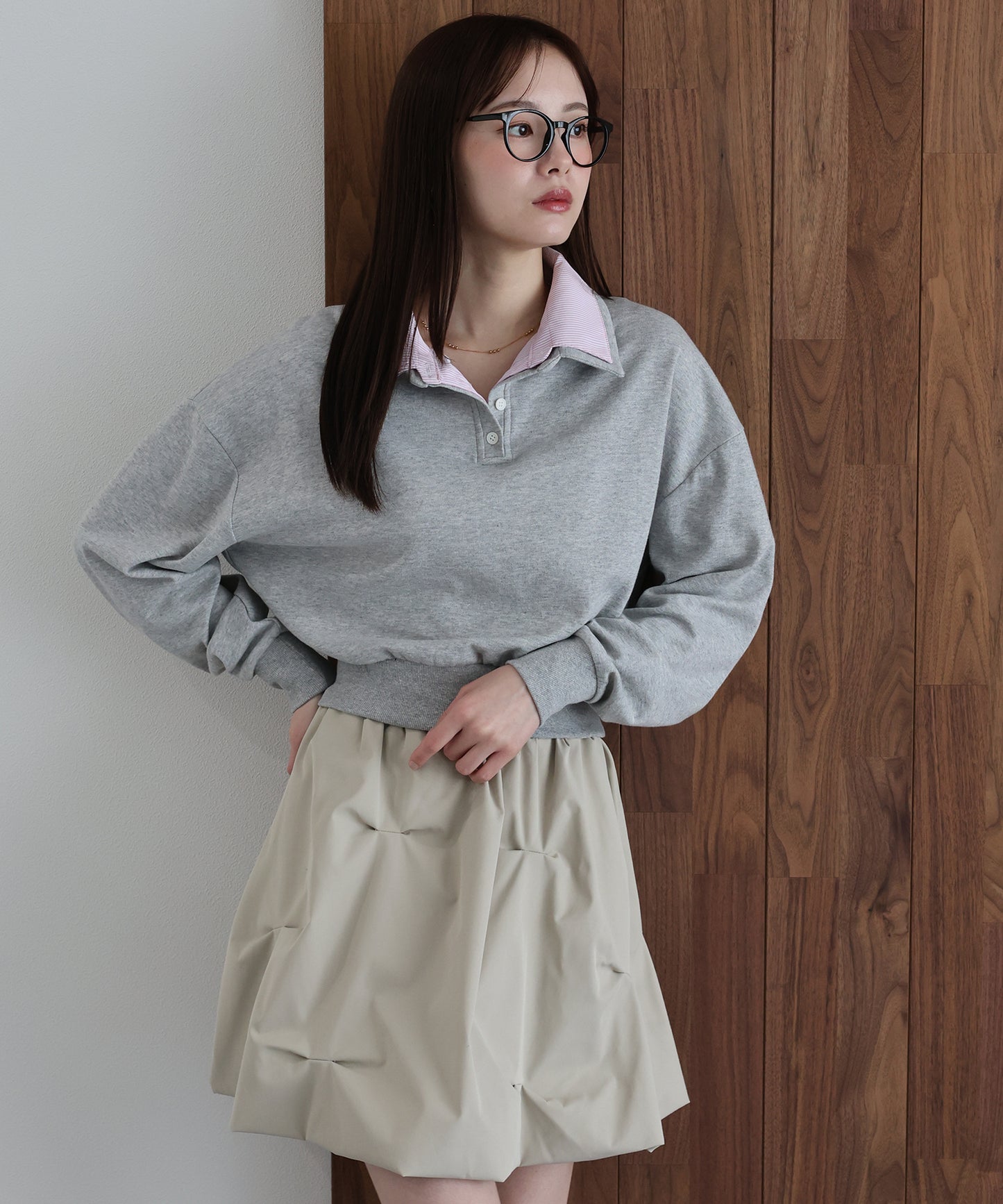 【早割5％OFF】シャツレイヤードスウェット