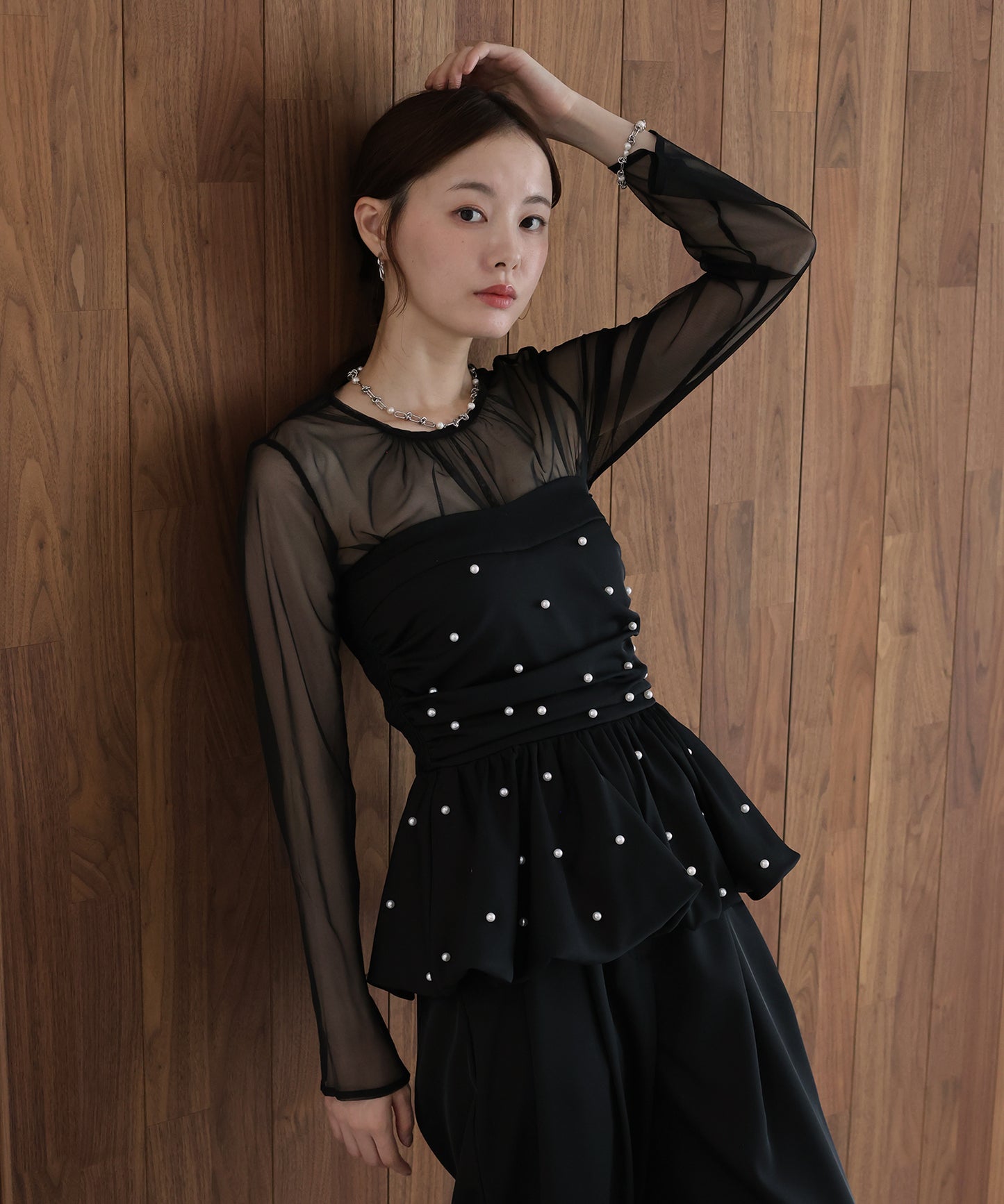 【早割5％OFF】パールバルーンビスチェパンツドレス