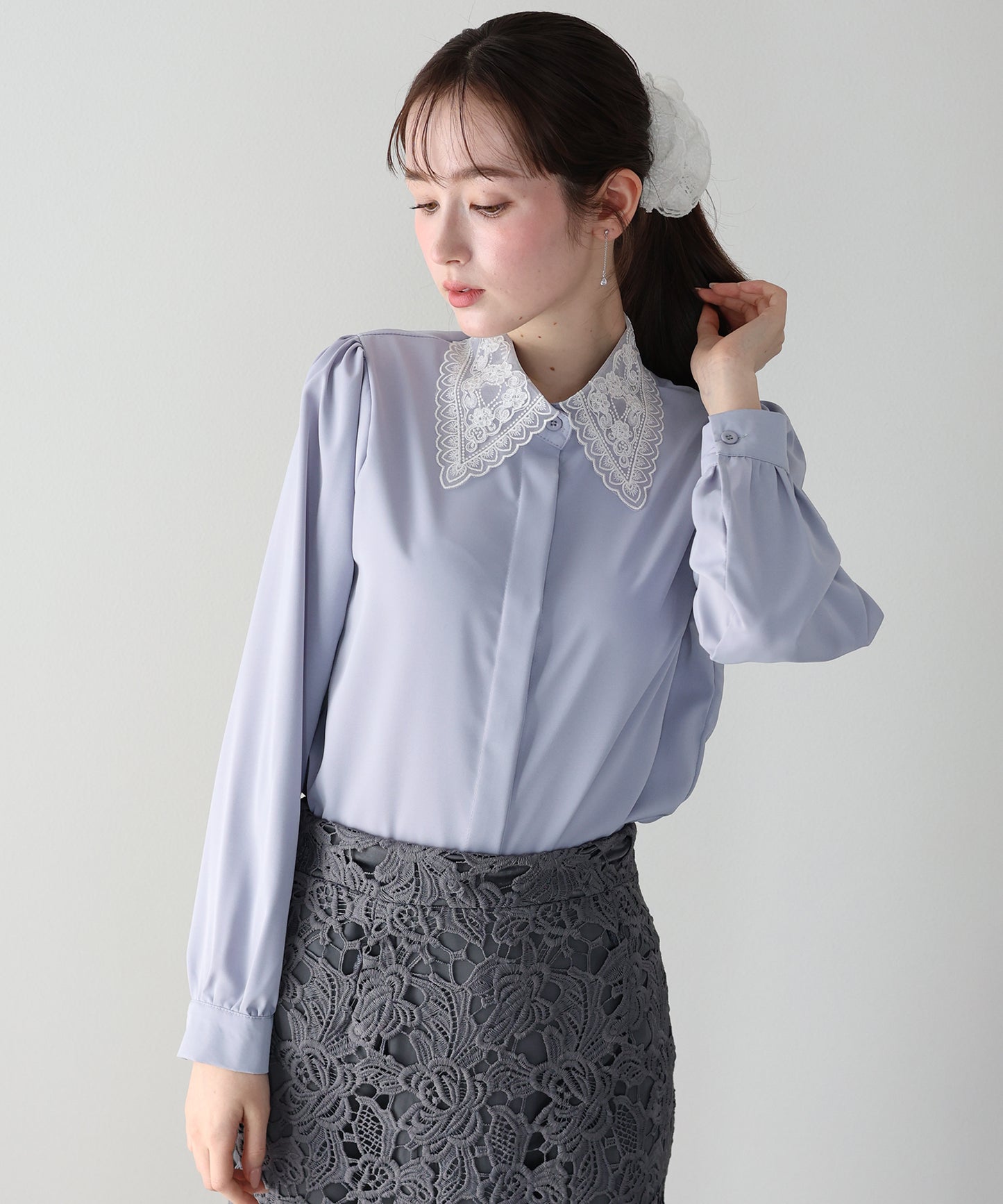 レース襟ブラウス【ネコポス】