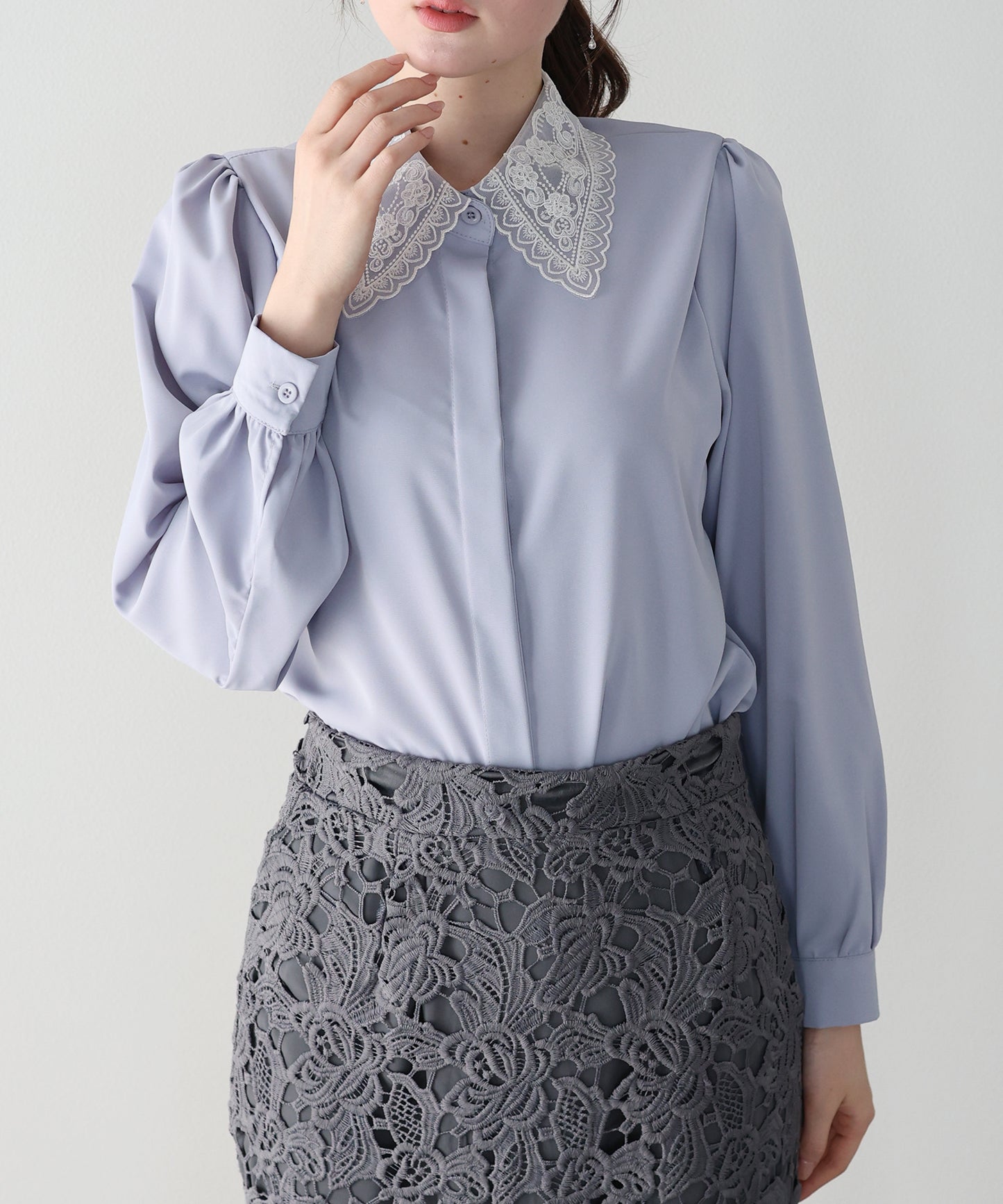 レース襟ブラウス【ネコポス】
