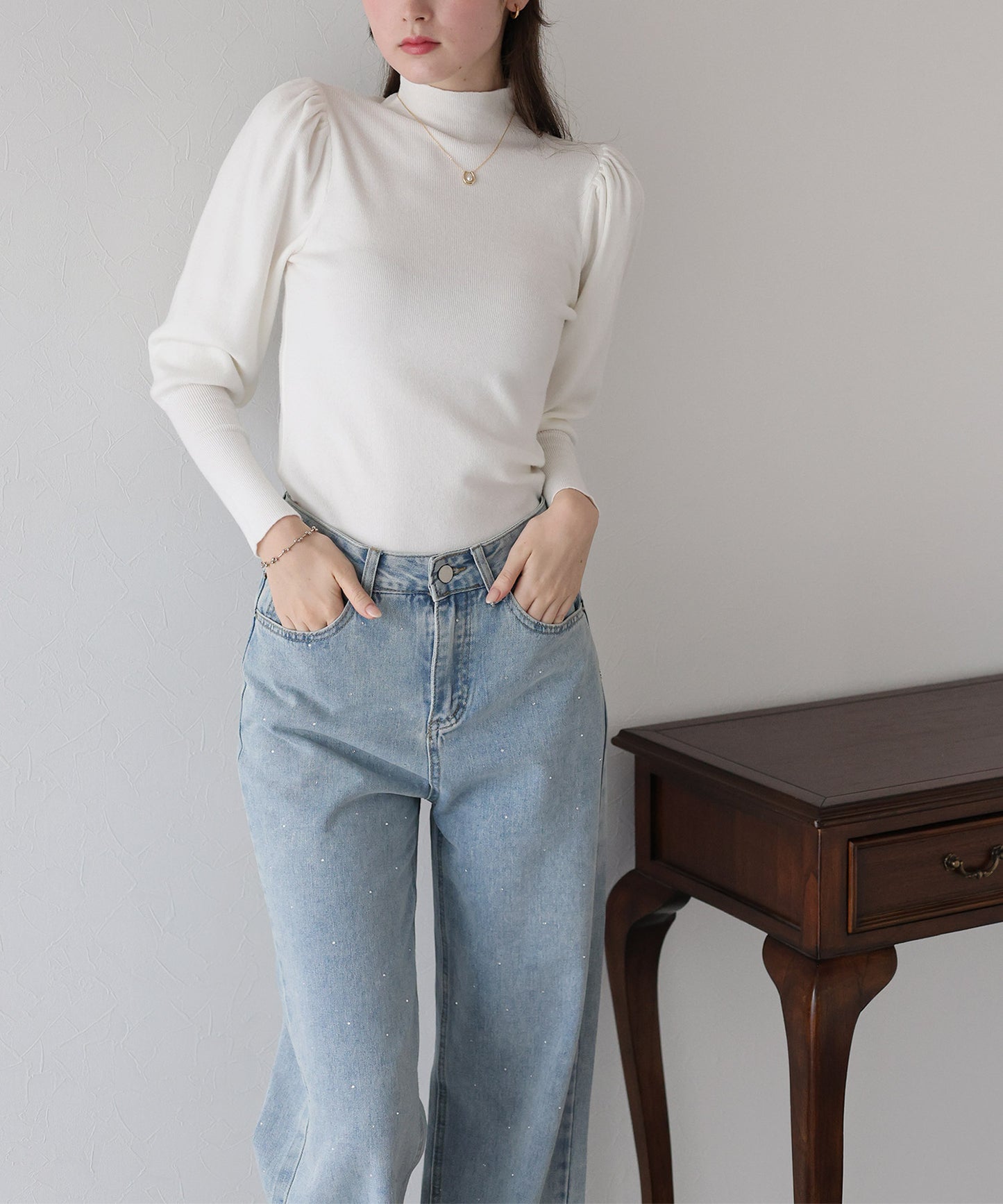 ボリュームパフスリーブニット