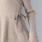 サイドリボンペプラムシャギーベスト＆ニットワンピース セット