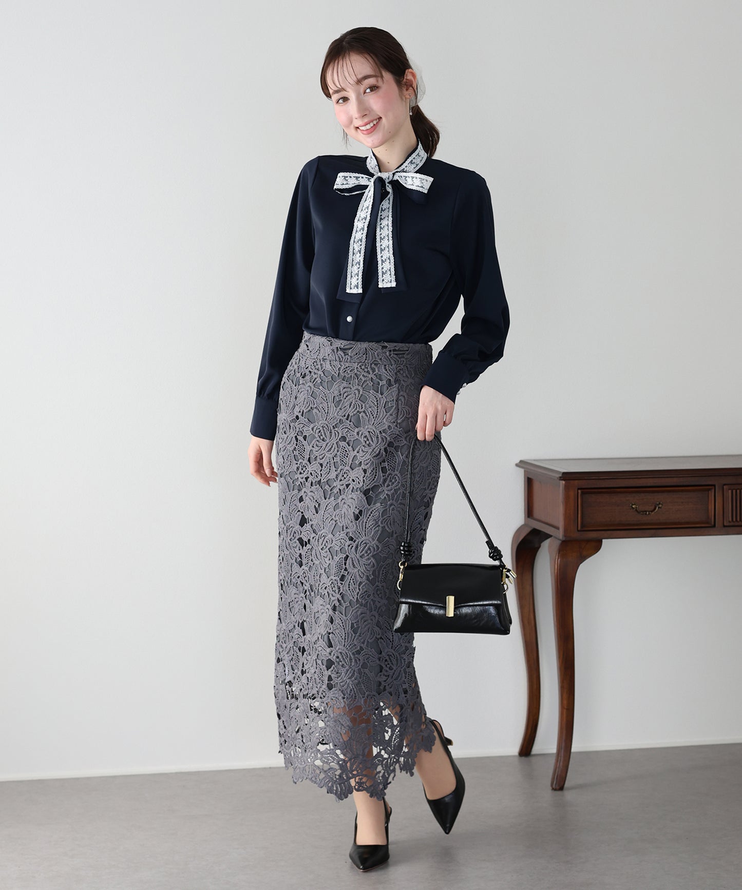 レースボウタイブラウス【ネコポス】