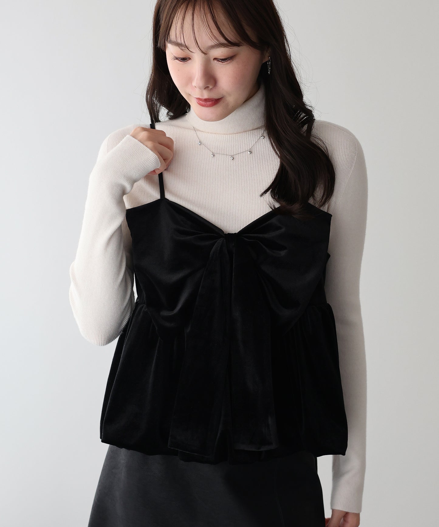 ベロアリボンバルーンビスチェ