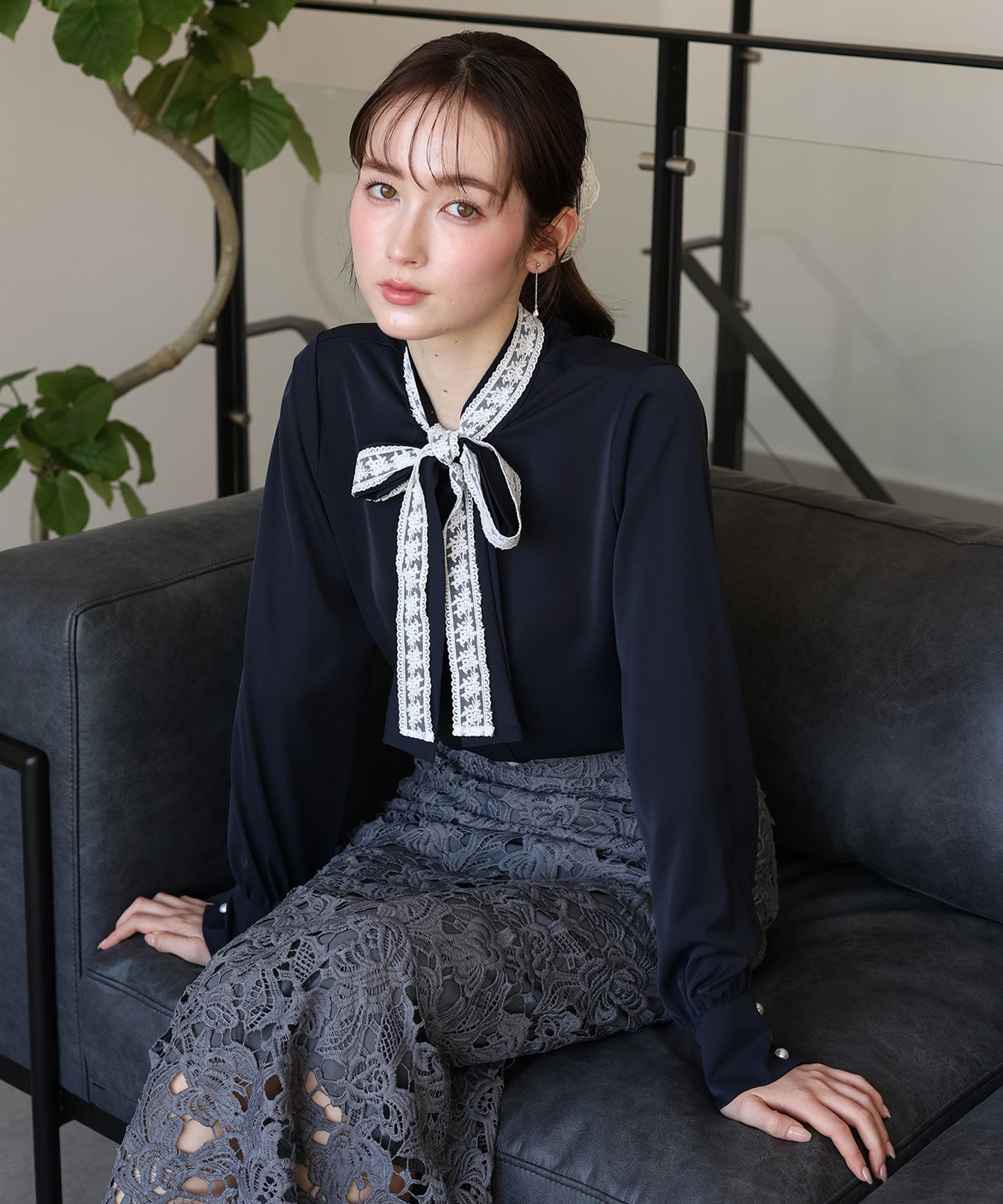 レースボウタイブラウス【ネコポス】