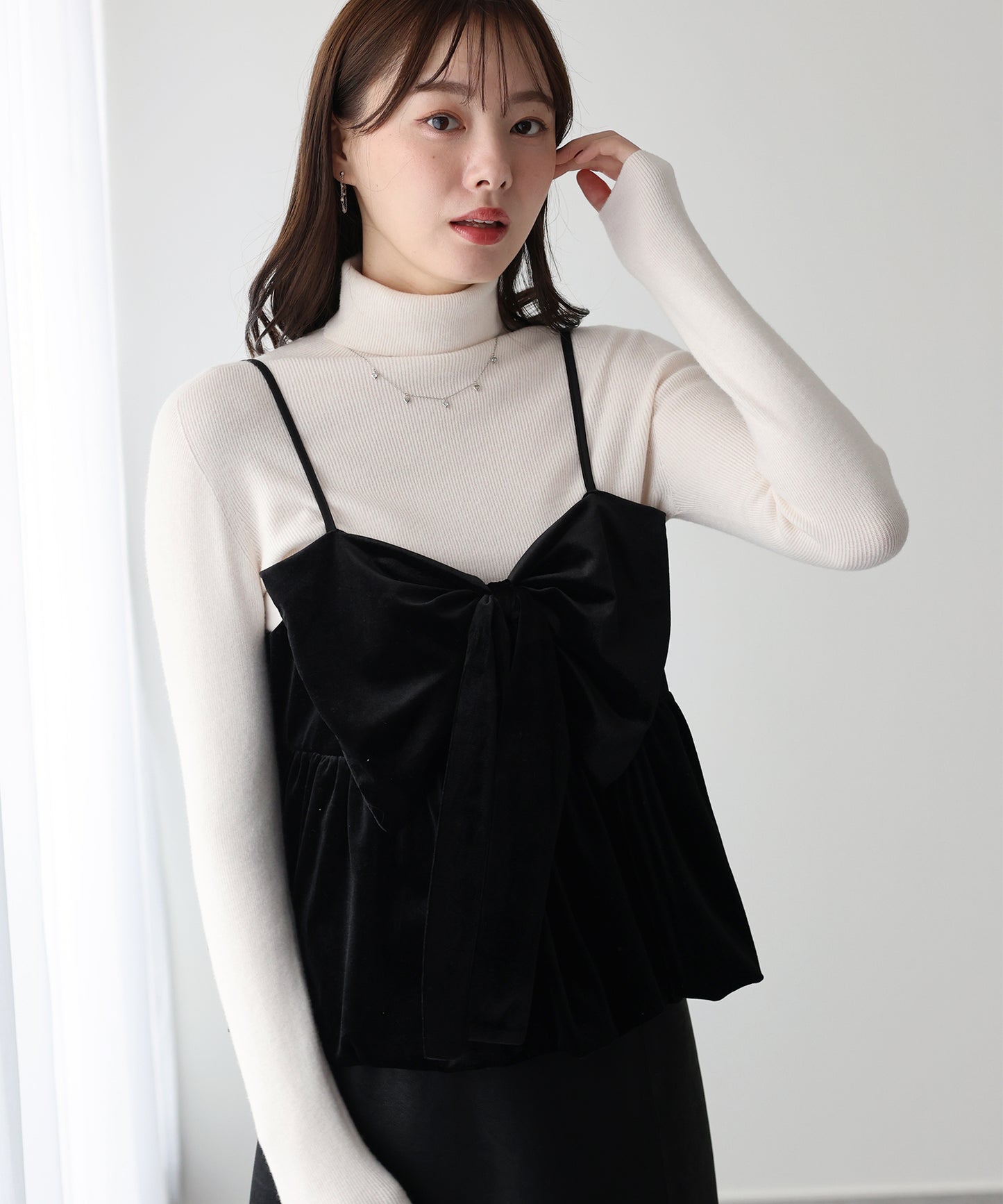 ベロアリボンバルーンビスチェ