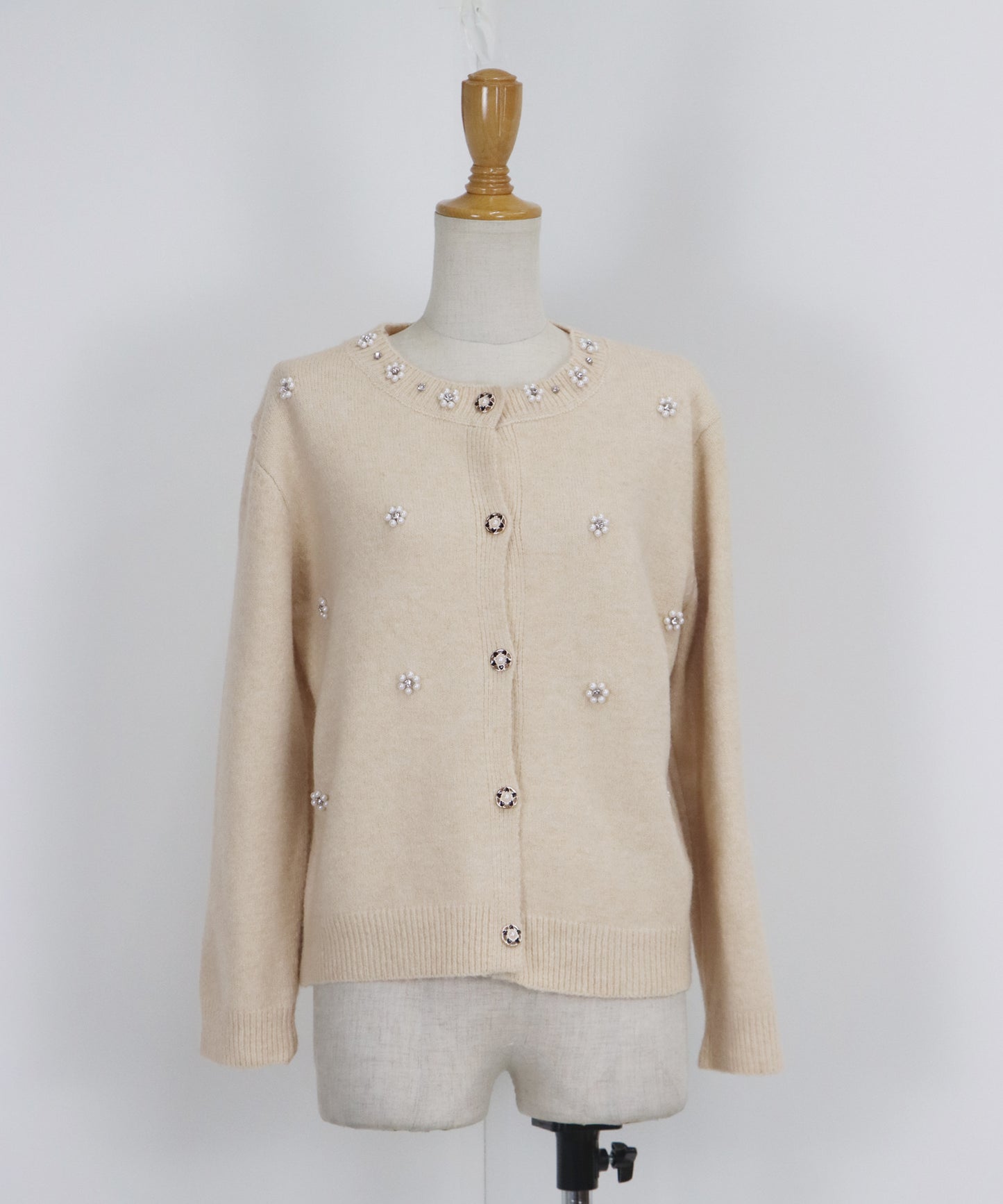 【TIME SALE】フラワービジューカーディガン