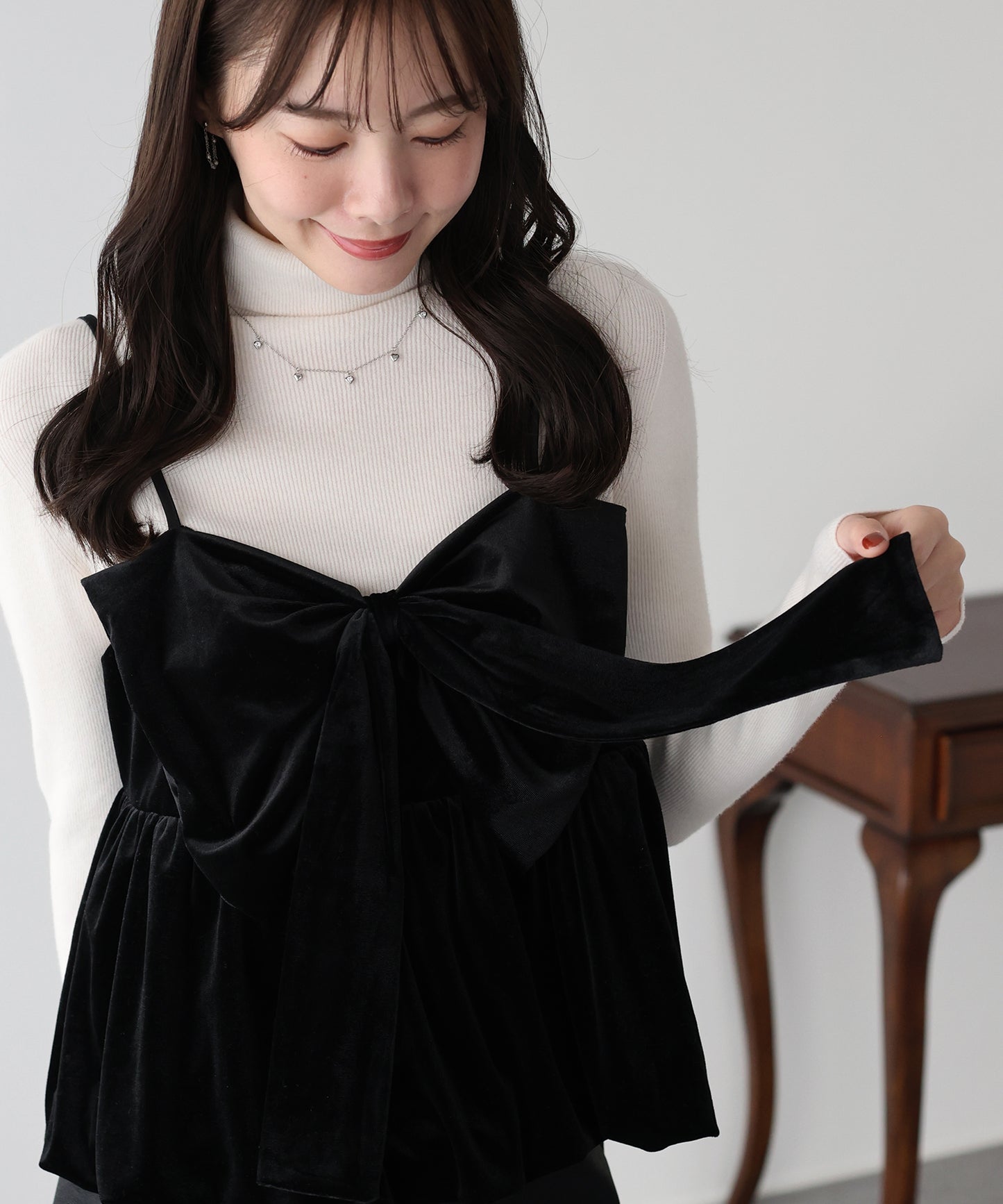 ベロアリボンバルーンビスチェ