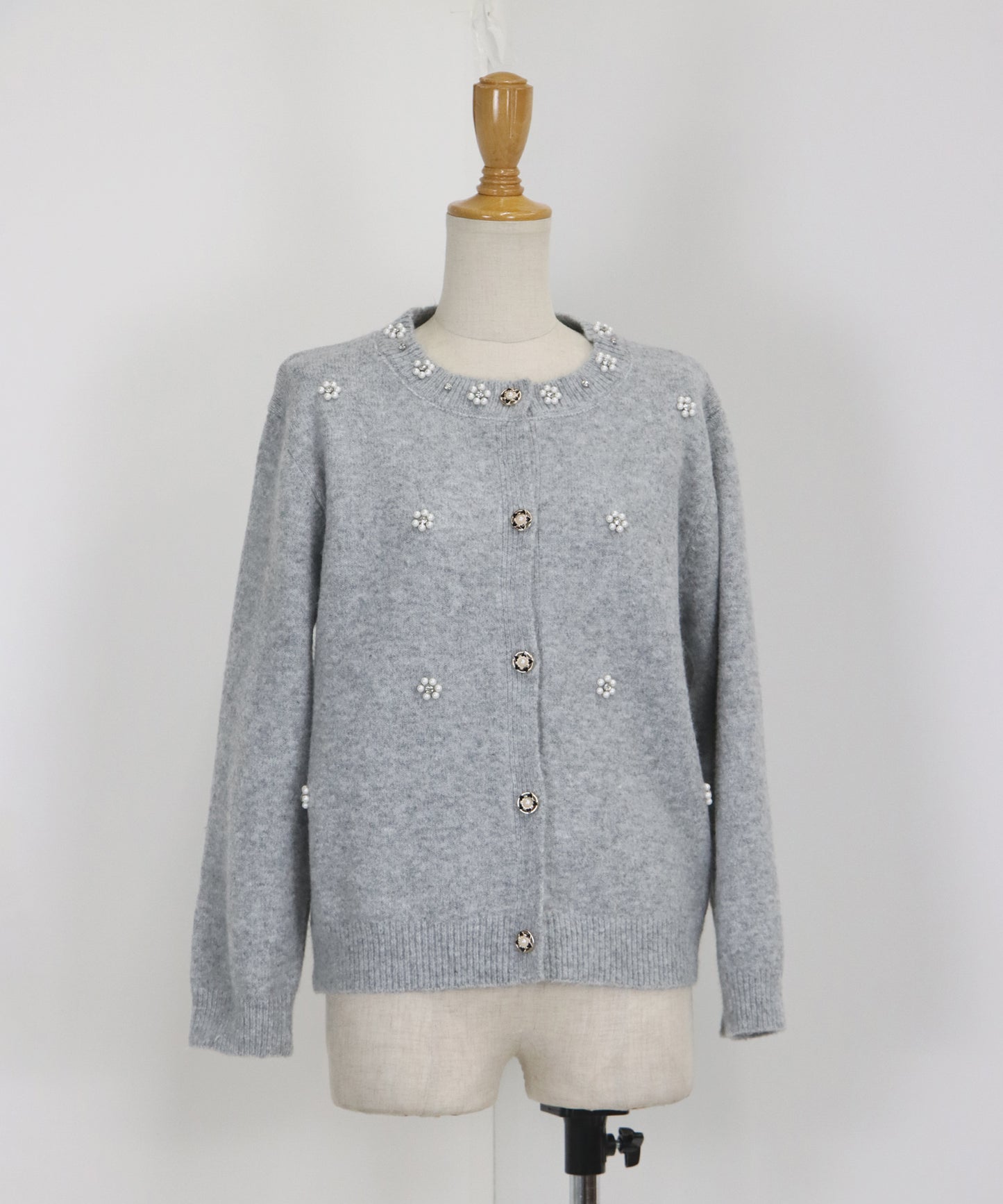 【TIME SALE】フラワービジューカーディガン