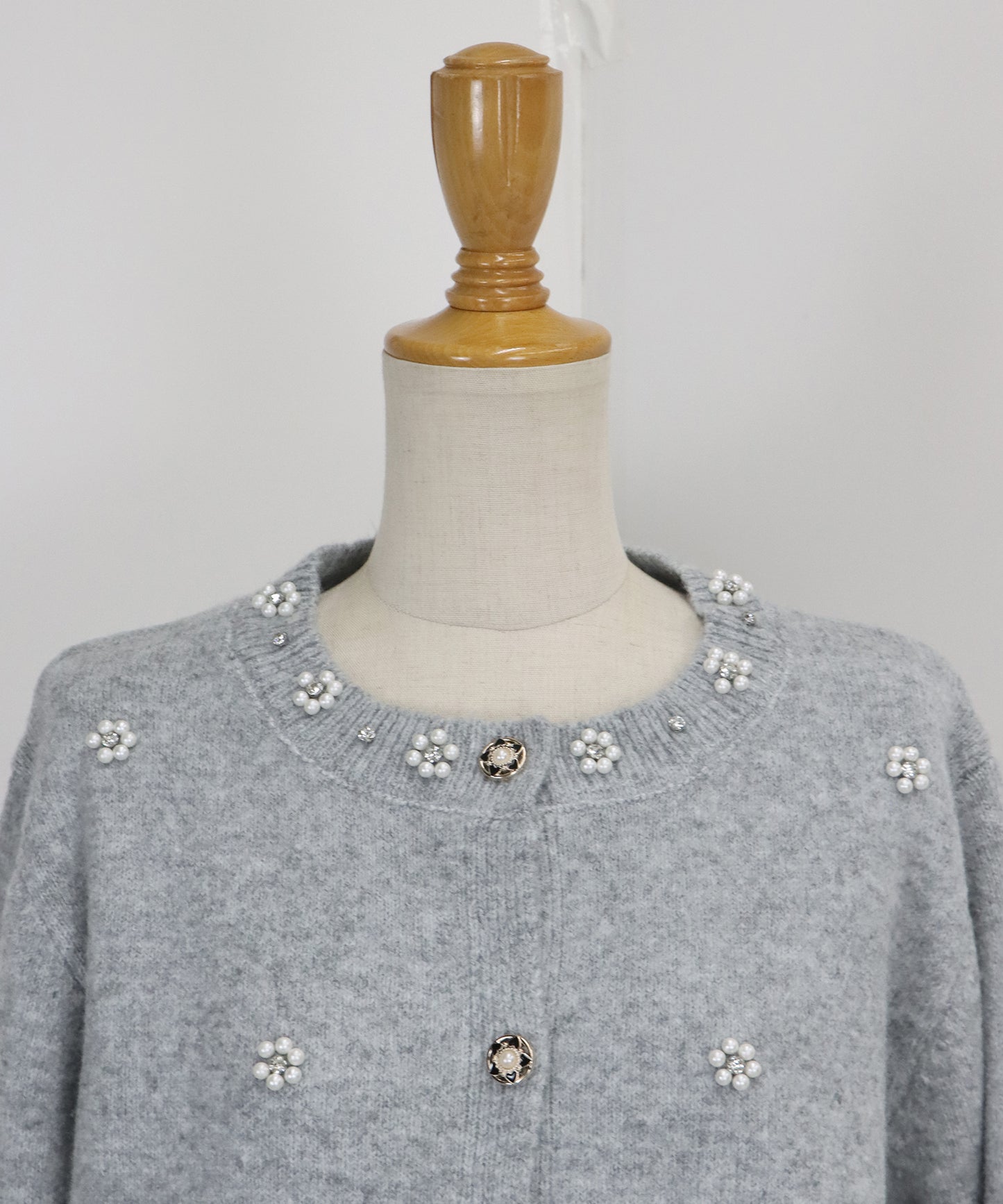 【TIME SALE】フラワービジューカーディガン