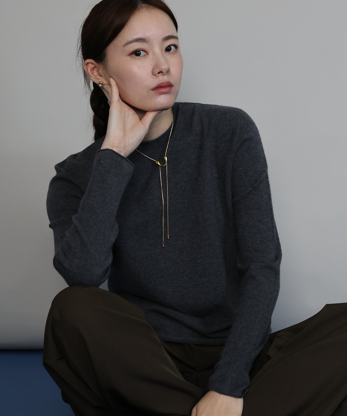 ウール混ホールガーメントニット[ J by blue ]