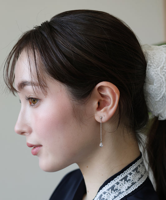 ドロップジルコニアチェーンピアス【ネコポス】